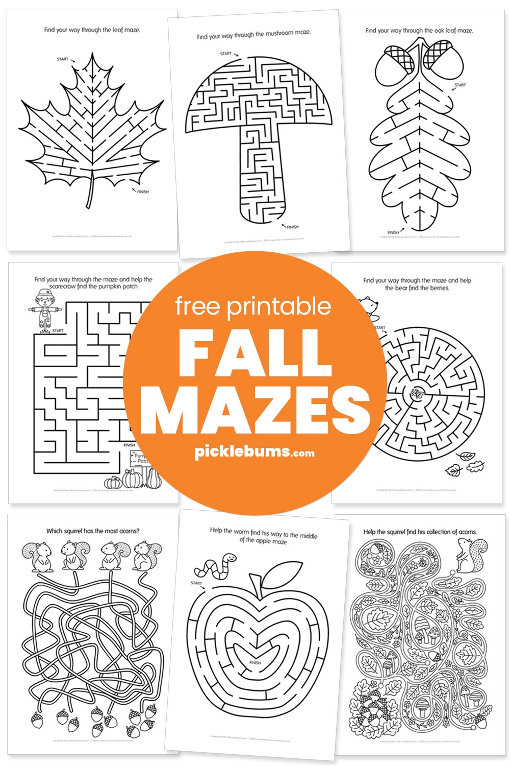 Printable Fall Mazes For Kids Picklebums Printable Fall Mazes For Kids Picklebums