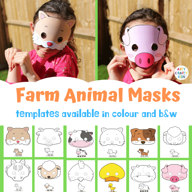 Printable Farm Animal Masks For Kids Arty Crafty Kids Printable Farm Animal Masks For Kids Arty Crafty Kids