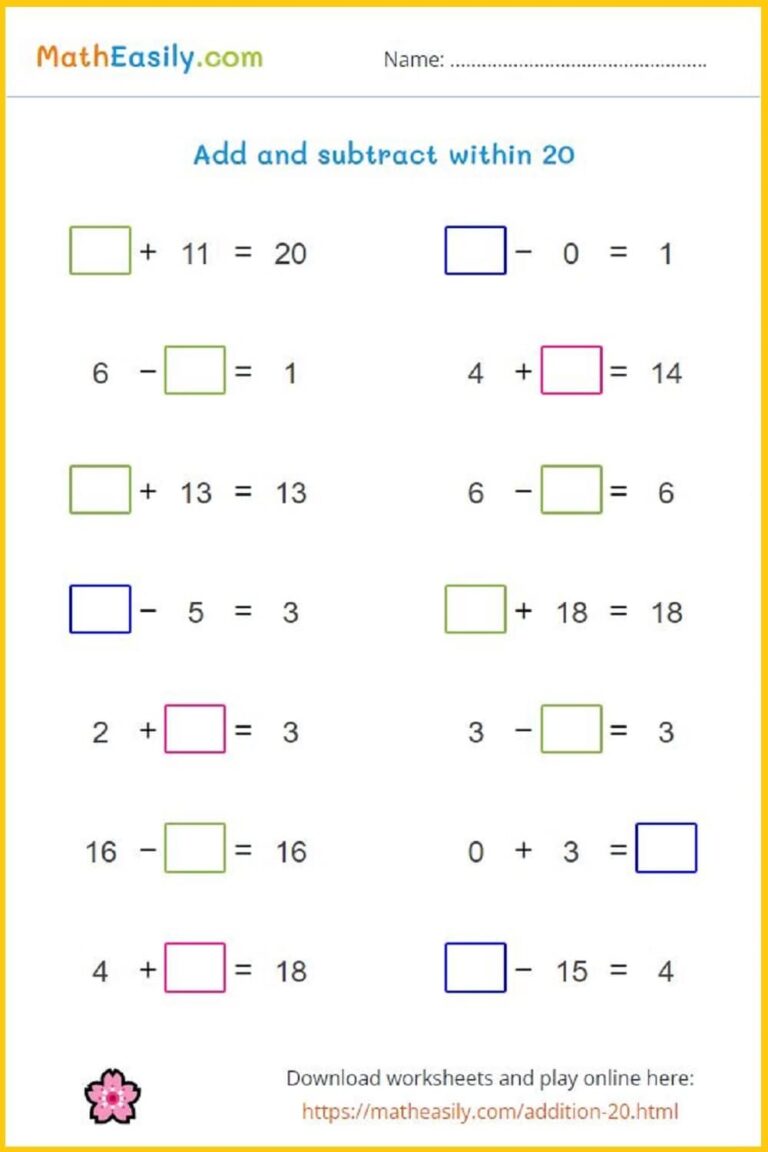 Printable First Grade Math Worksheets Free Download
