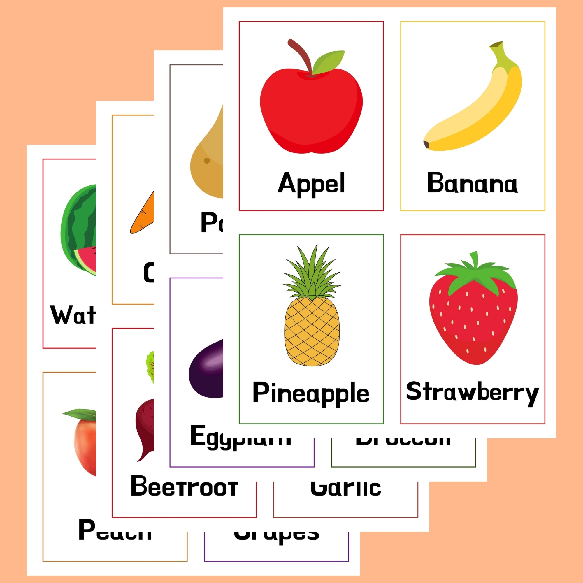 Vegetable Flashcards For Preschoolers Printable
