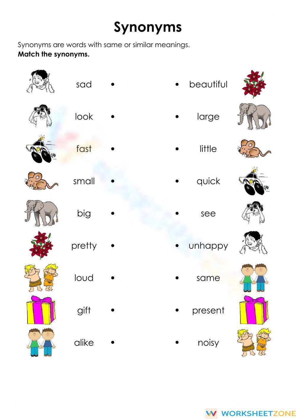 Printable Grade 1 Synonyms And Antonyms Worksheets
