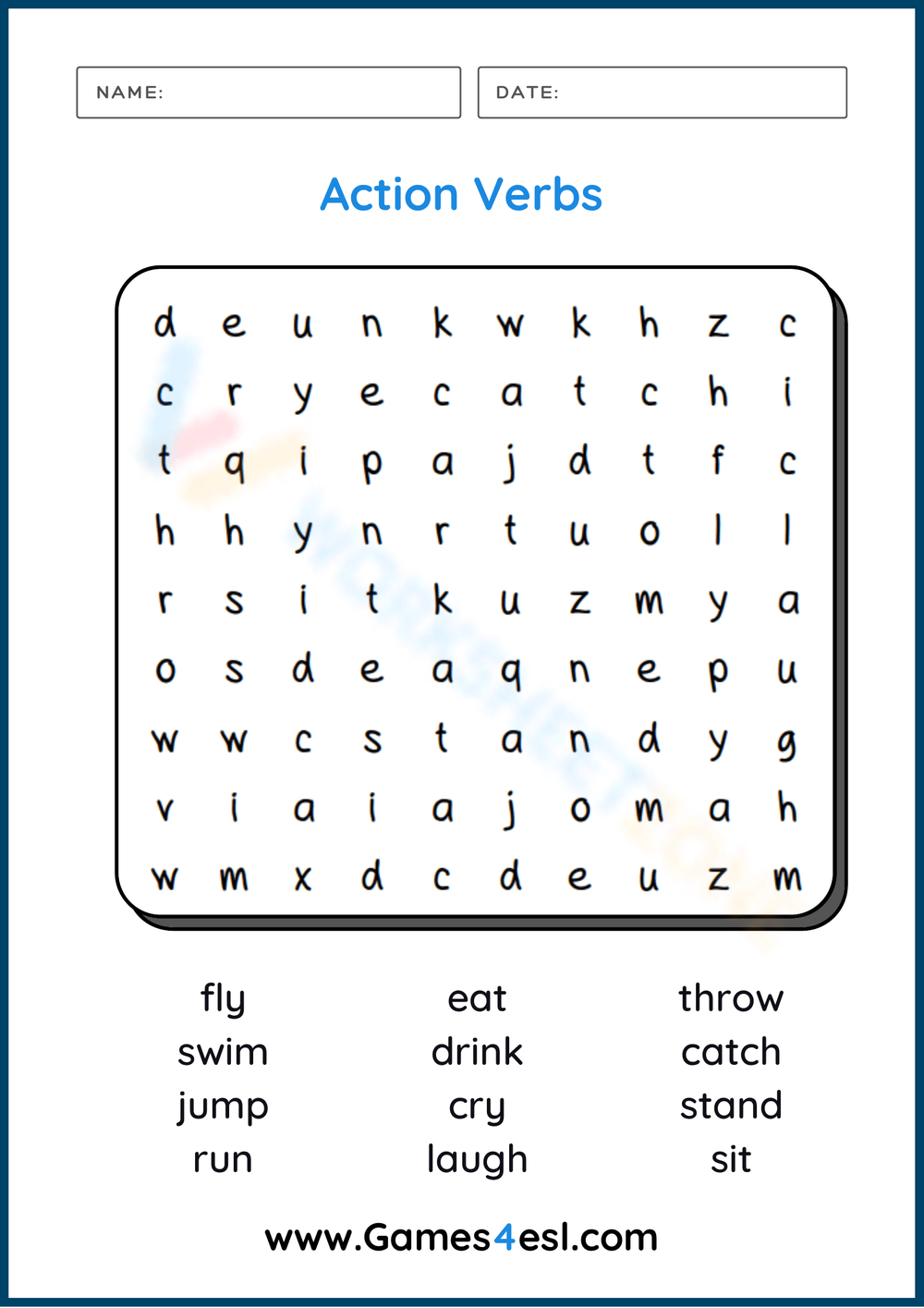 Printable Grade 2 Action Verbs Worksheets Printable Grade 2 Action Verbs Worksheets