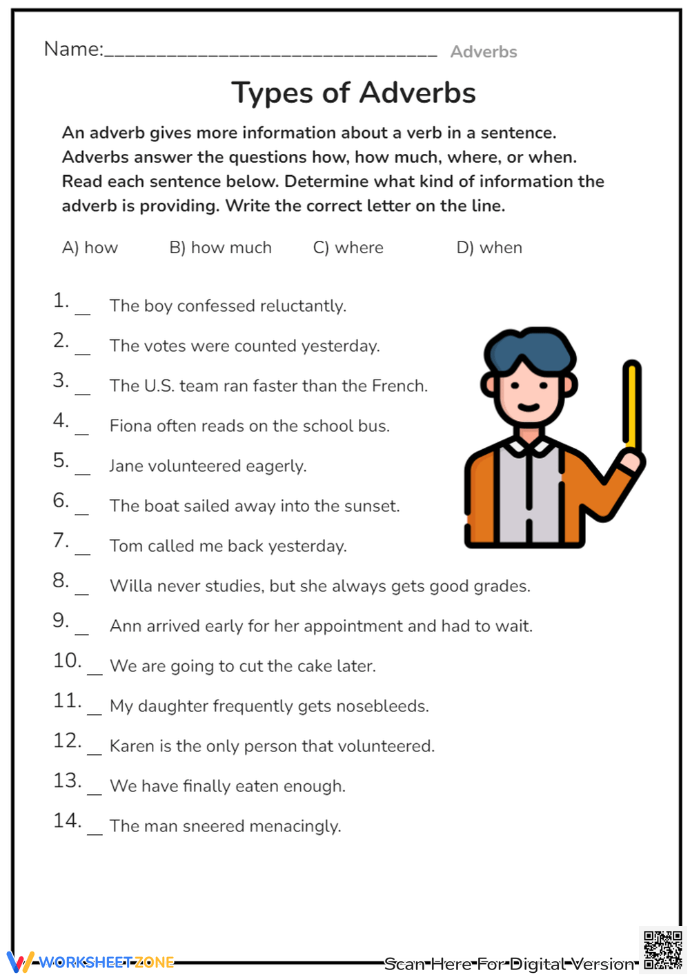 Printable Grade 3 Adverbs Worksheets