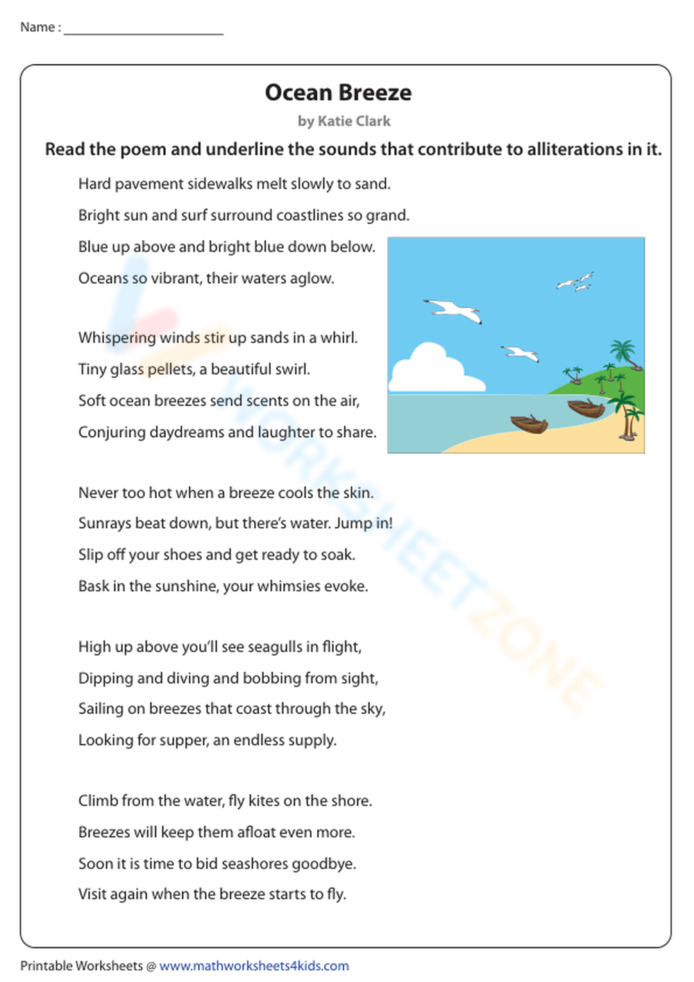 Poem Worksheet Printable