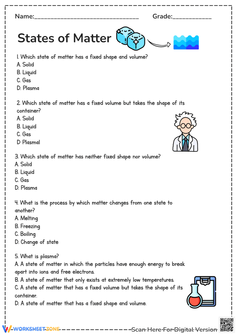 Printable Grade 5 Science Worksheets