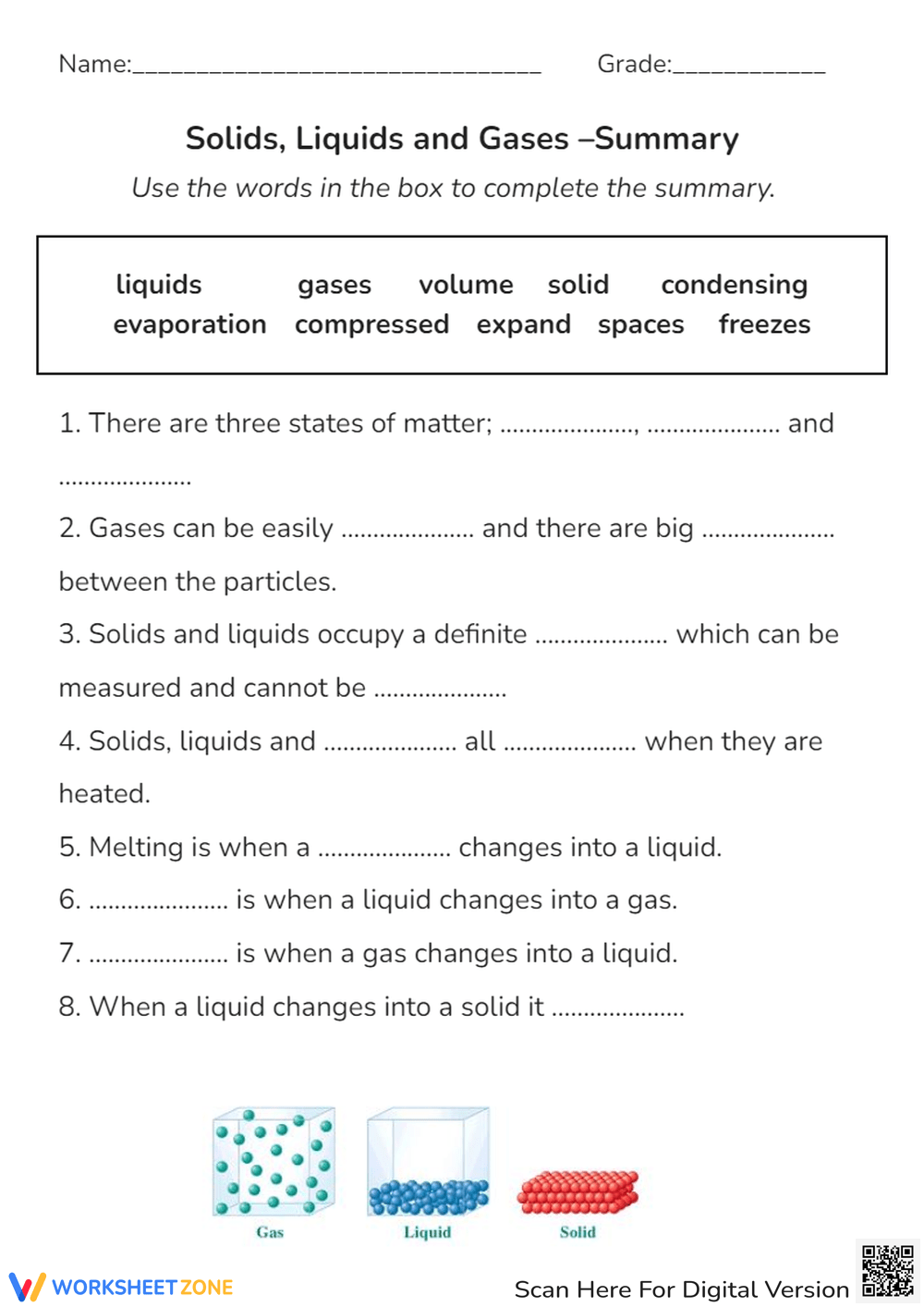 Printable 5th Grade Science Worksheet