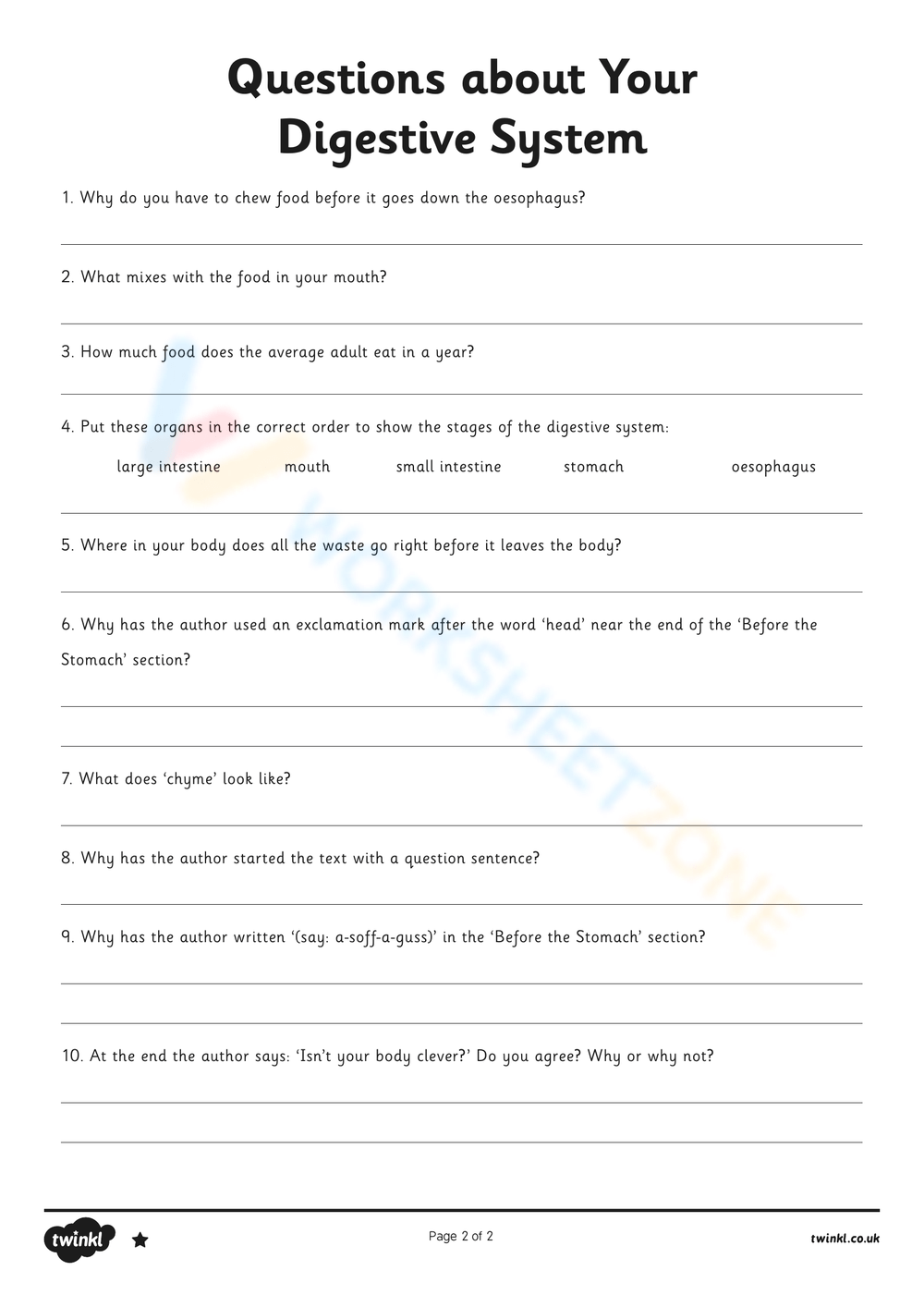 Printable Grade 7 Digestive System Worksheets Download Printable Grade 7 Digestive System Worksheets Download
