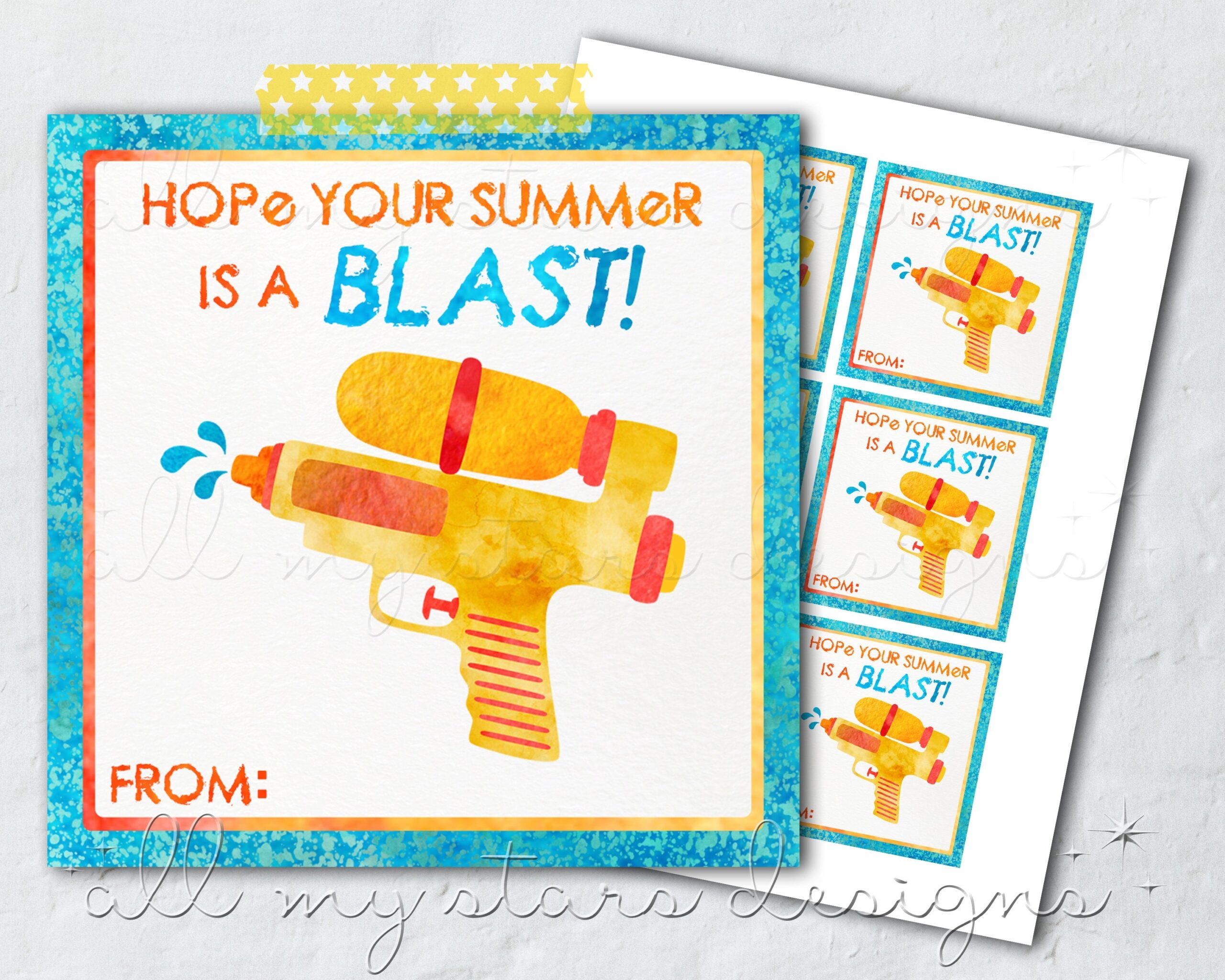 PRINTABLE Hope Your Summer Is A BLAST Tag Instant Download PRINTABLE Hope Your Summer Is A BLAST Tag Instant Download