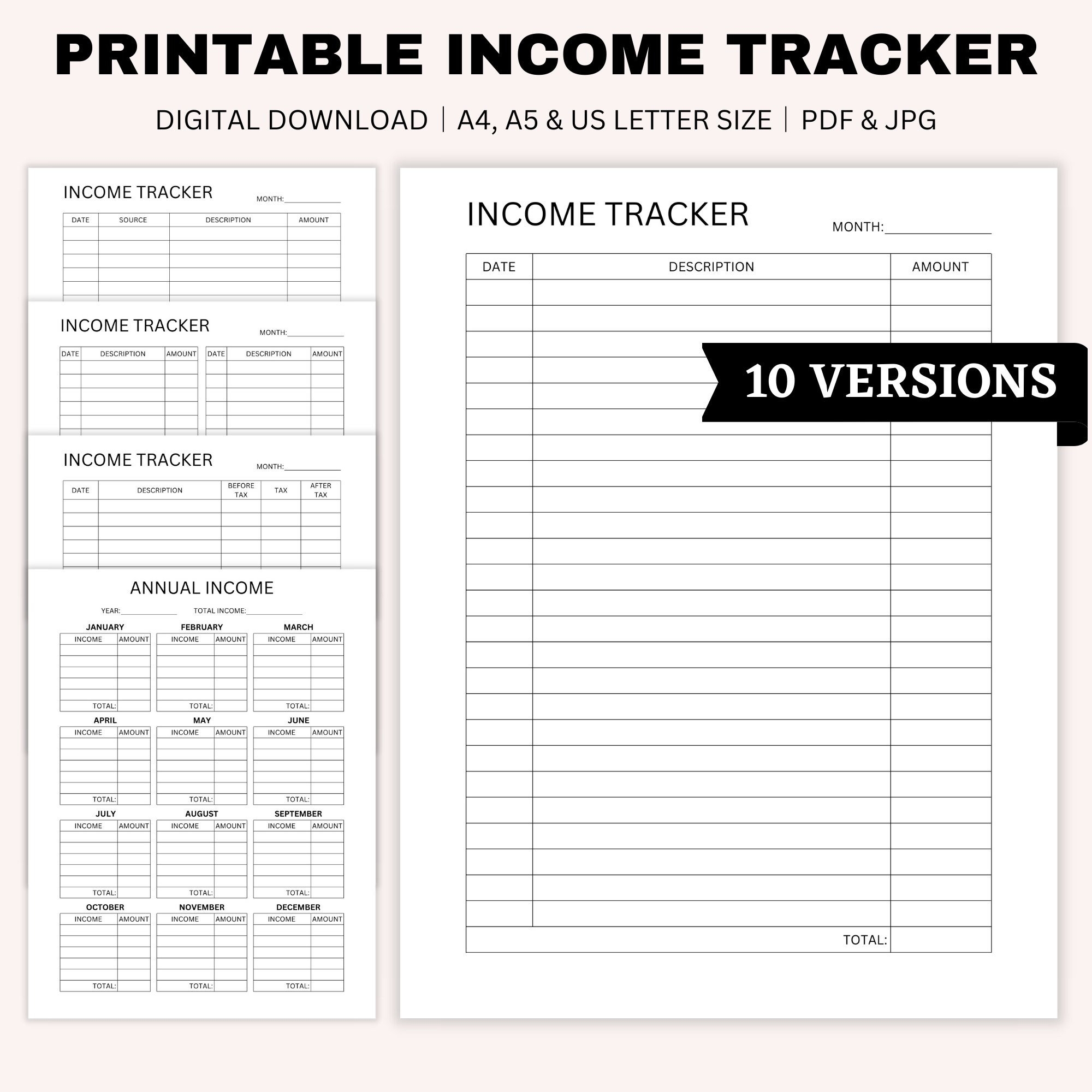 Printable Blog Income Worksheet Fitnessfashionista