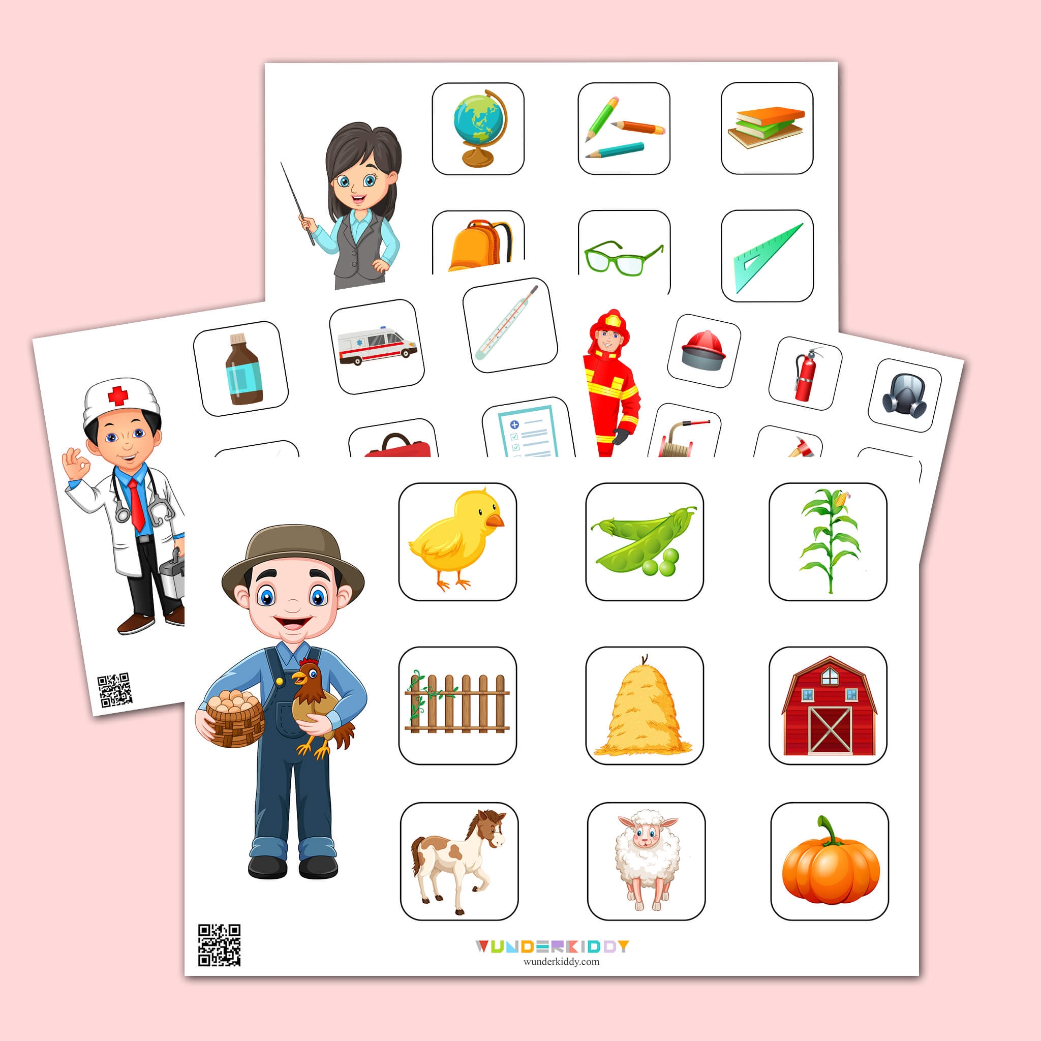Printable Jobs And Tools Matching Worksheet For Kindergarten Printable Jobs And Tools Matching Worksheet For Kindergarten