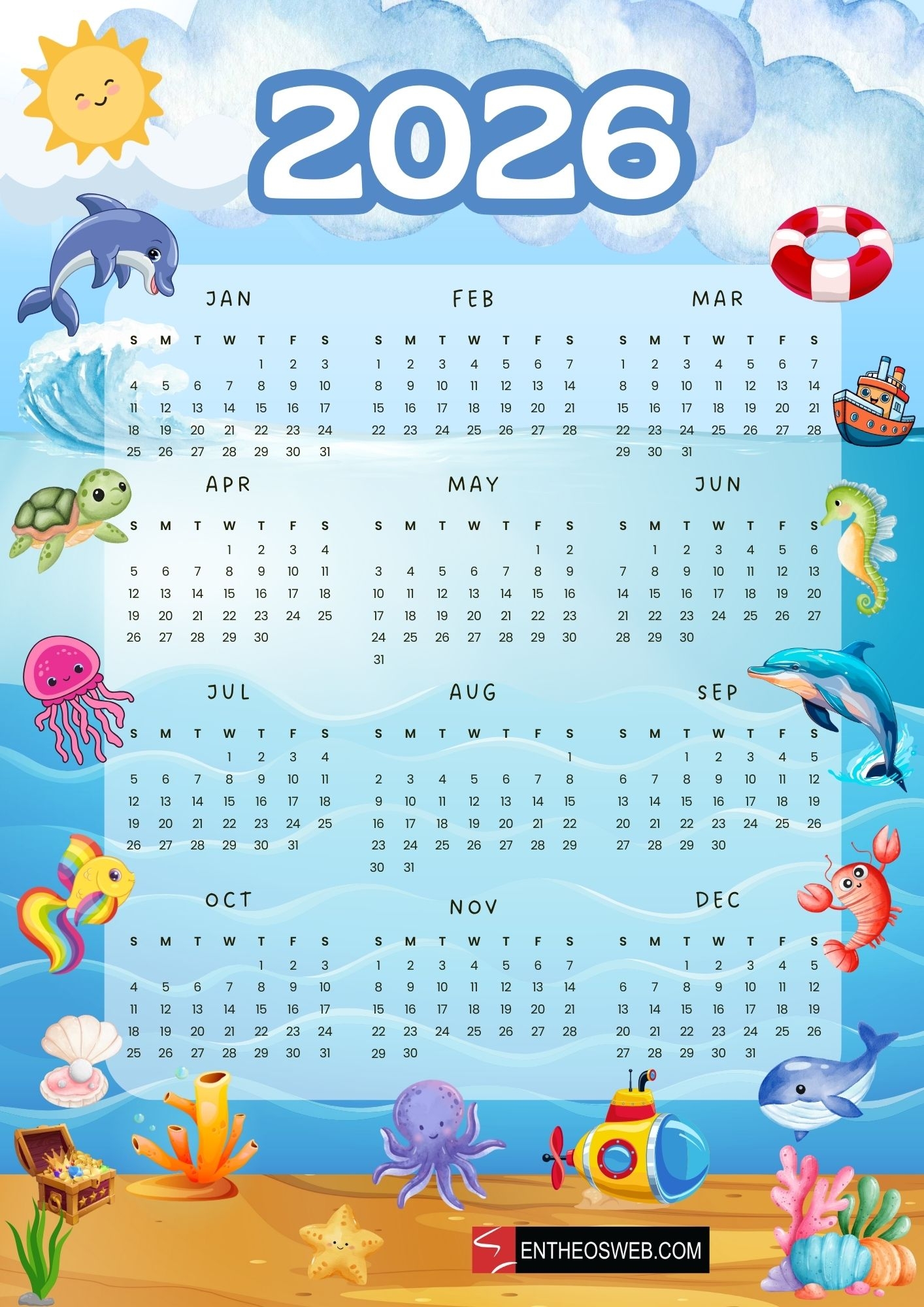 2026 Printable Preschool Calendaras 2026 Printable Preschool Calendaras