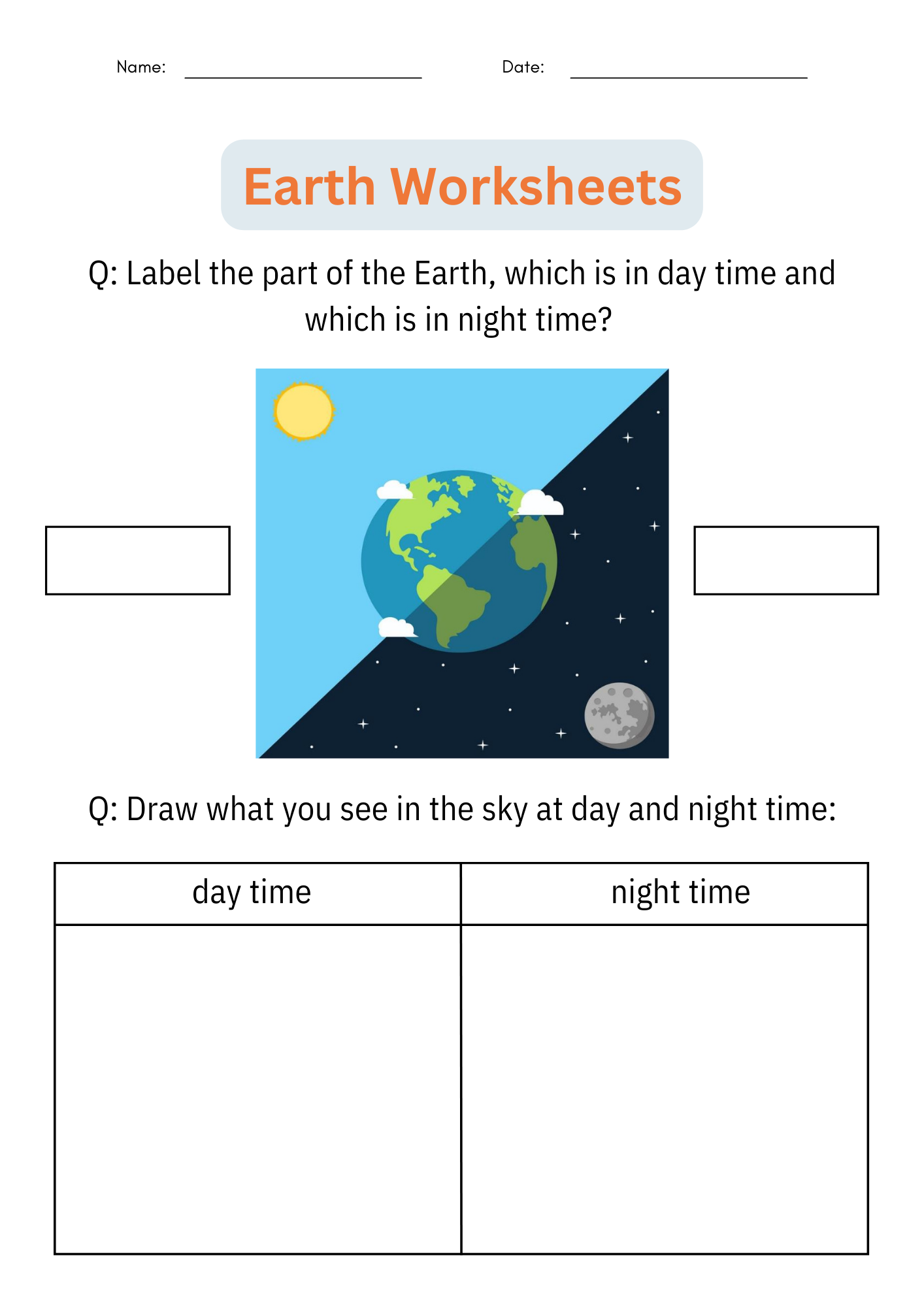 Science Worksheets 1st Grade Printable