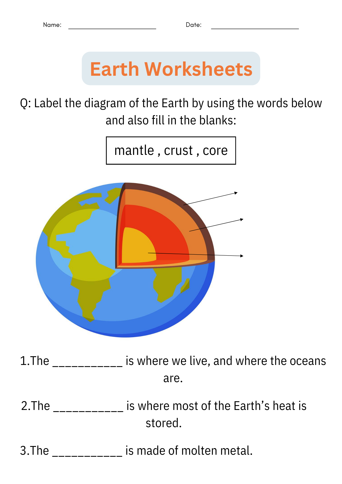 Printable Layers Of The Earth Worksheets Earth Science Worksheets Library Printable Layers Of The Earth Worksheets Earth Science Worksheets Library