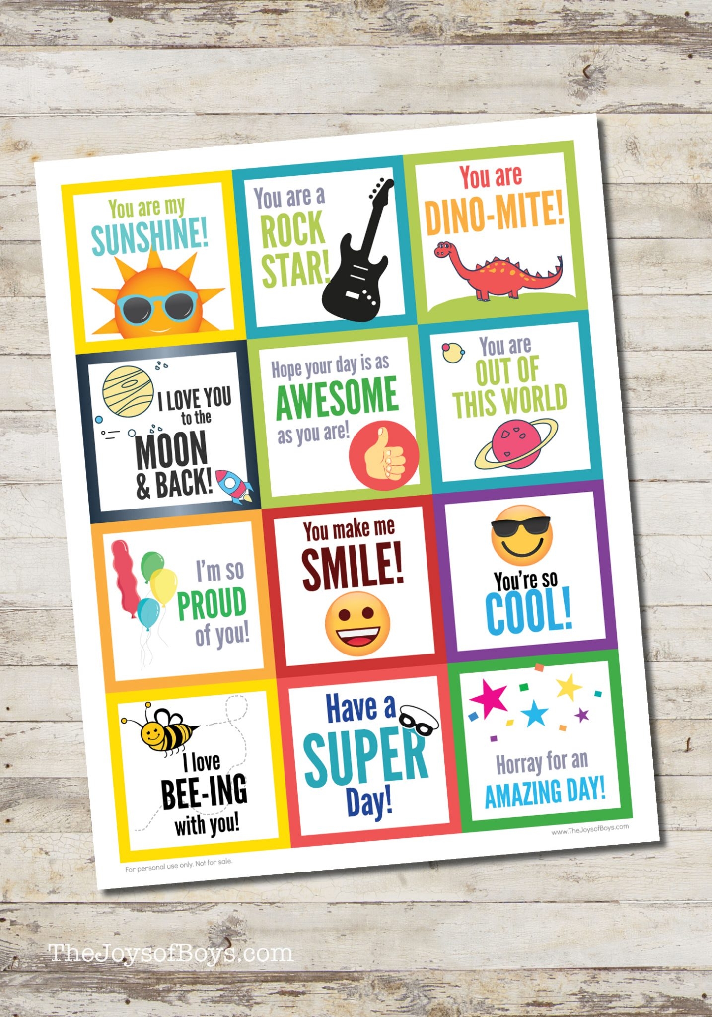 Printable Lunch Box Notes Kids Will Love The Joys Of Boys