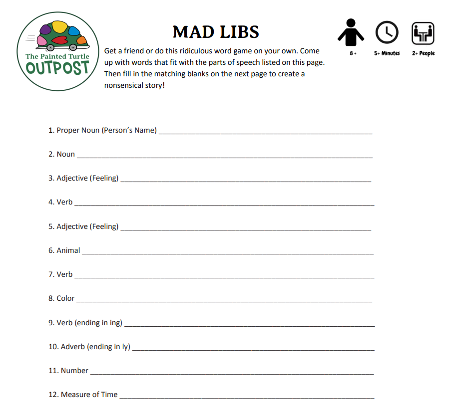 Free Madlibs Worksheet 5th Grade