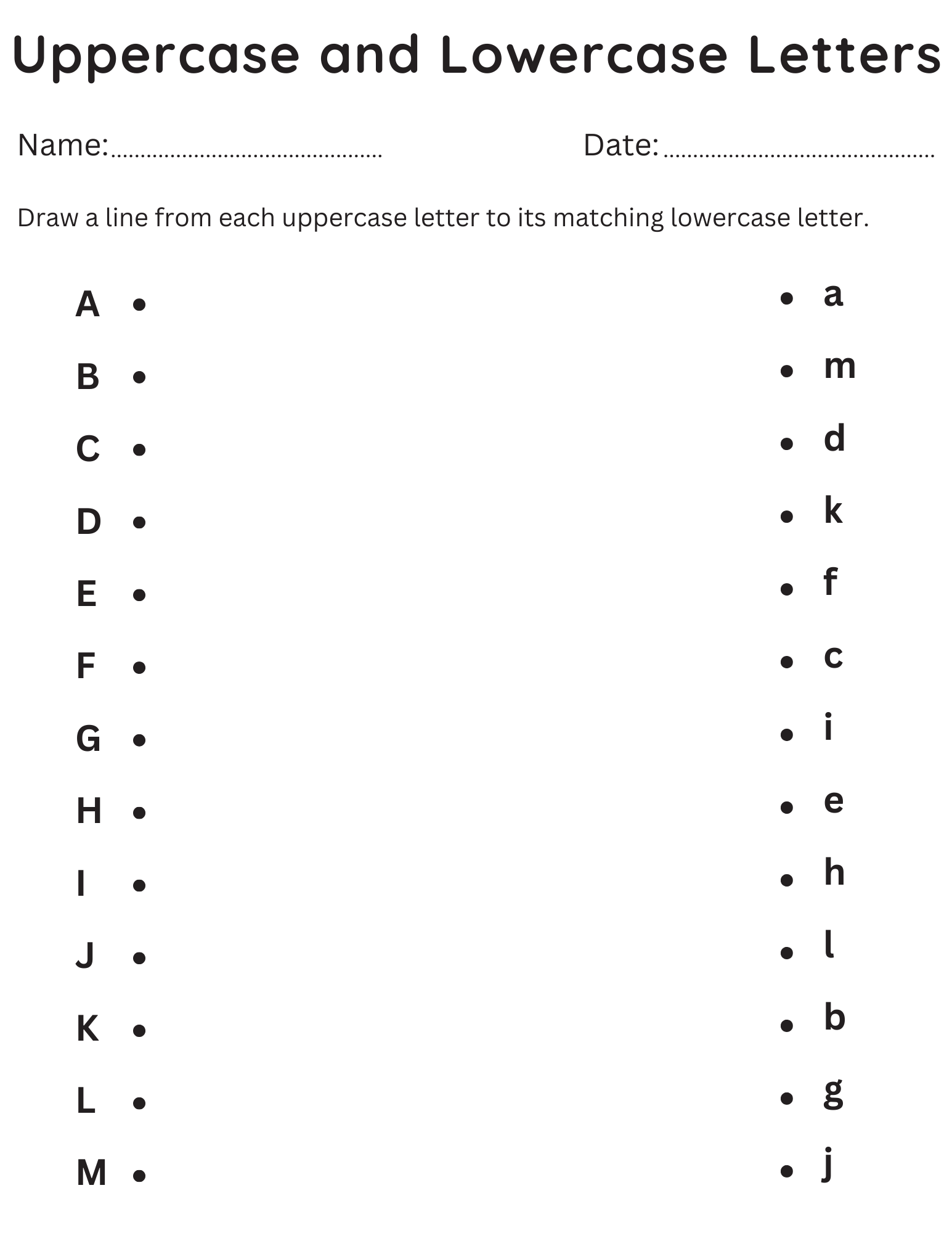Printable Match Uppercase And Lowercase Letters Kindergarten Worksheets Made By Teachers Printable Match Uppercase And Lowercase Letters Kindergarten Worksheets Made By Teachers