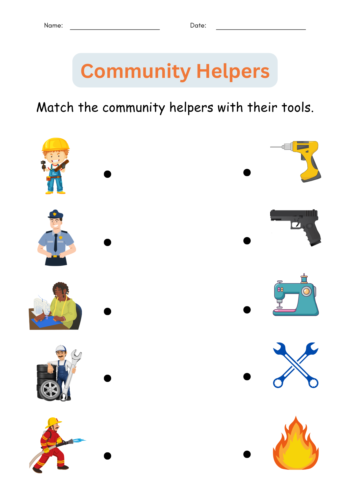 Printable Matching Community Helpers Activities Worksheets For Grade 1 2 3 Made By Teachers Printable Matching Community Helpers Activities Worksheets For Grade 1 2 3 Made By Teachers