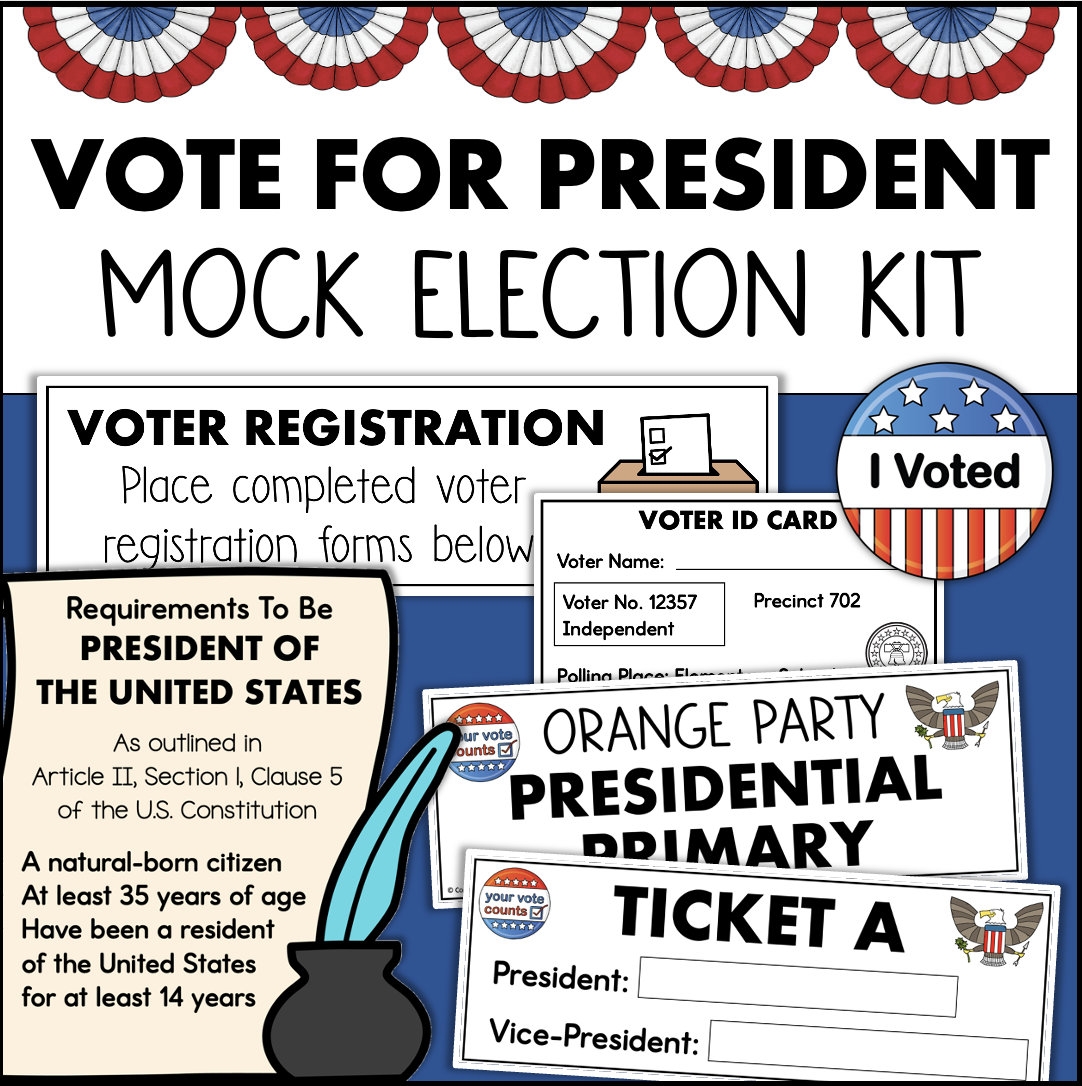 Printable Mock Election Kit Voting And Electing A President Homeschool Classroom 3rd 4th 5th Grade Social Studies Instant Download Etsy