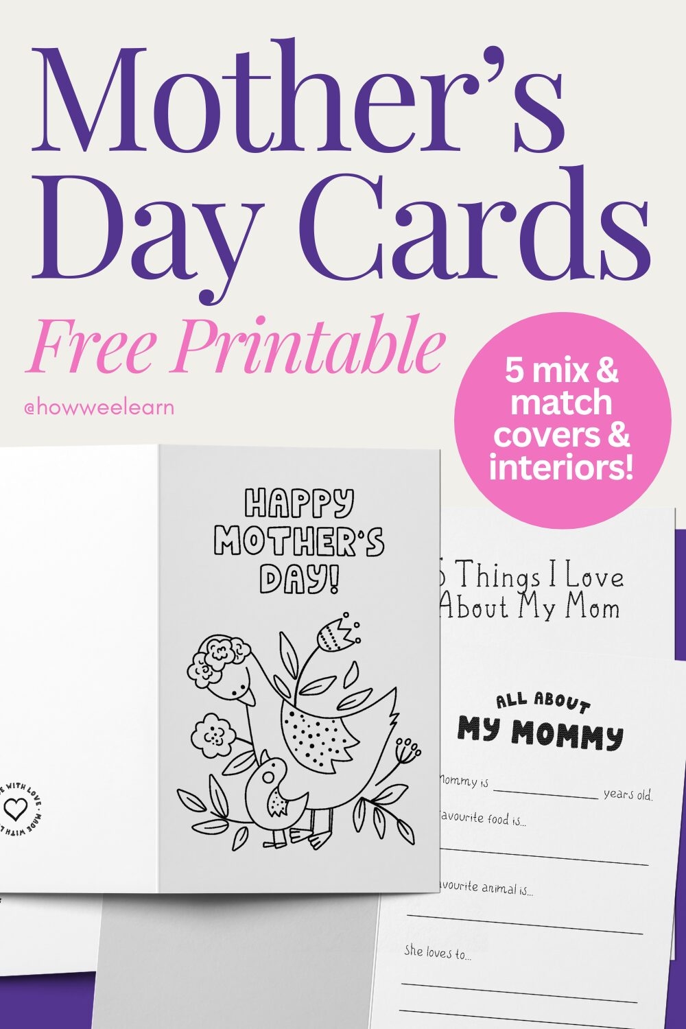 Printable Mother s Day Cards For Kids To Color How Wee Learn Printable Mother s Day Cards For Kids To Color How Wee Learn