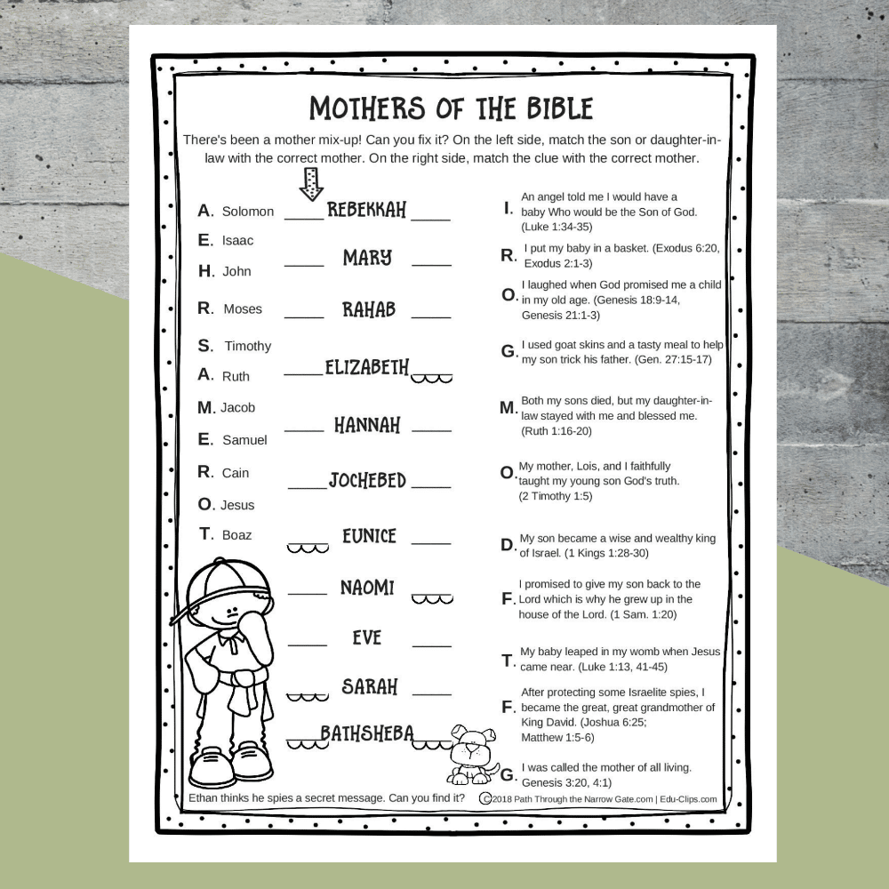 Printable Mothers Of The Bible Worksheet Kids Bible Teacher Worksheets Library Printable Mothers Of The Bible Worksheet Kids Bible Teacher Worksheets Library
