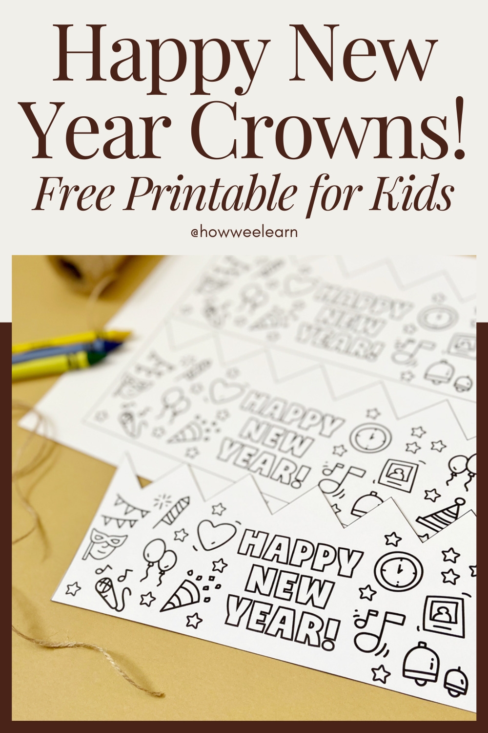 Printable New Year Hats For Kids To Color How Wee Learn