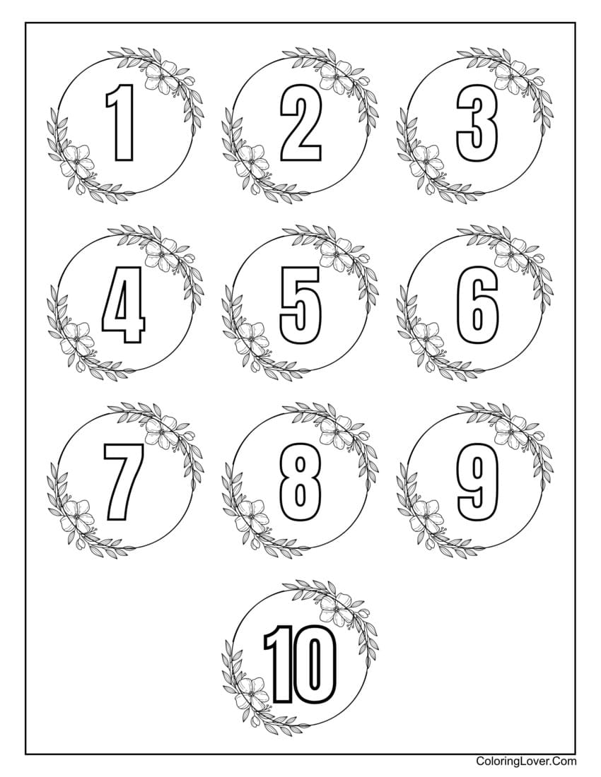 Printable Number Coloring Pages Preschool And Kindergarten Printable Number Coloring Pages Preschool And Kindergarten