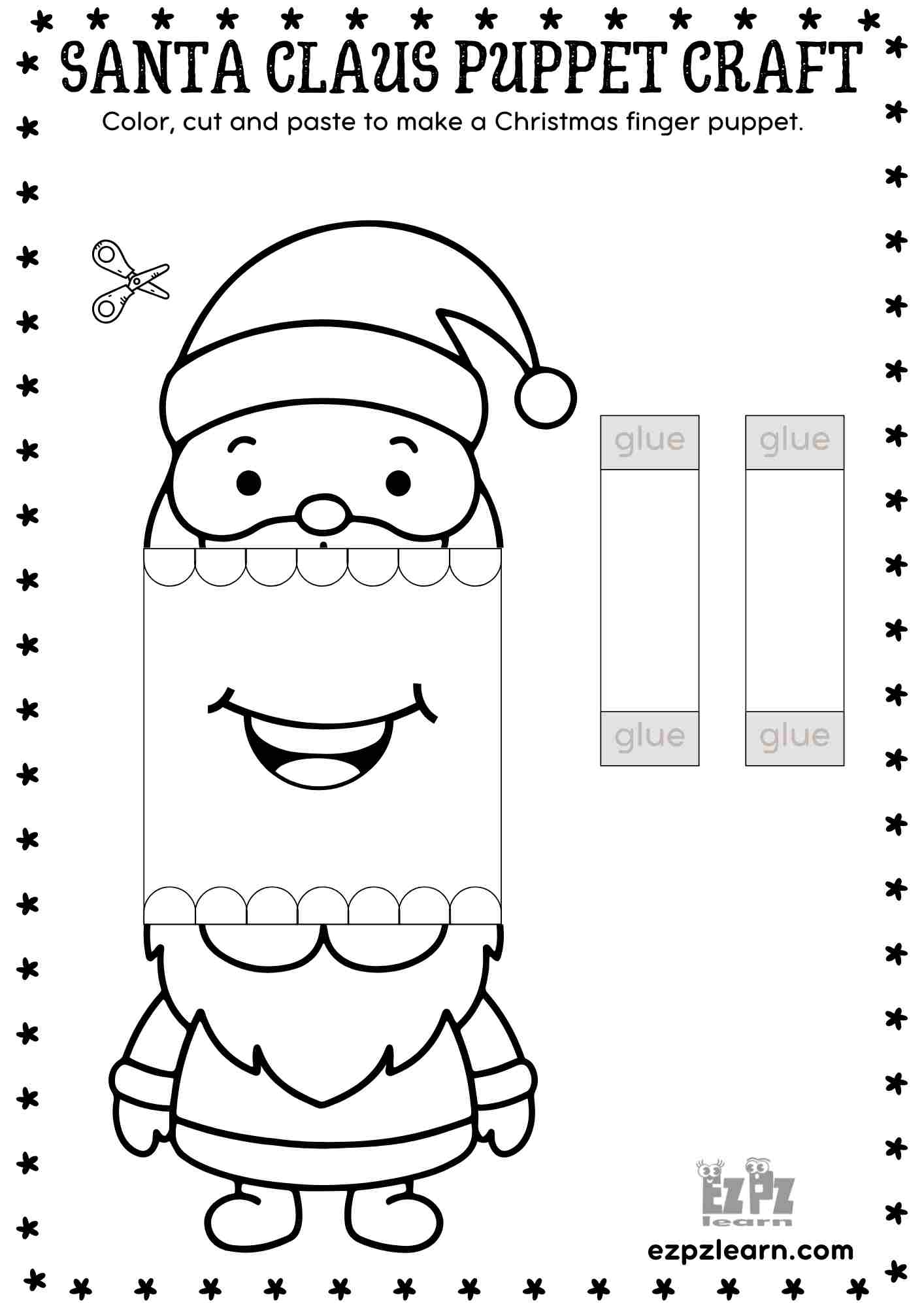 Printable Paper Santa Claus Christmas Puppet Festive DIY Craft Printable Paper Santa Claus Christmas Puppet Festive DIY Craft