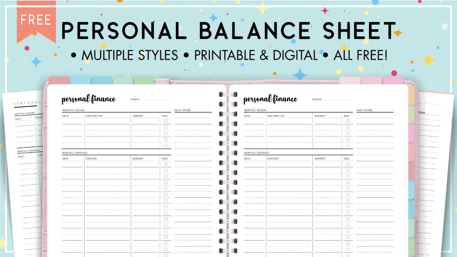 Printable Personal Balance Sheet Template World Of Printables Printable Personal Balance Sheet Template World Of Printables