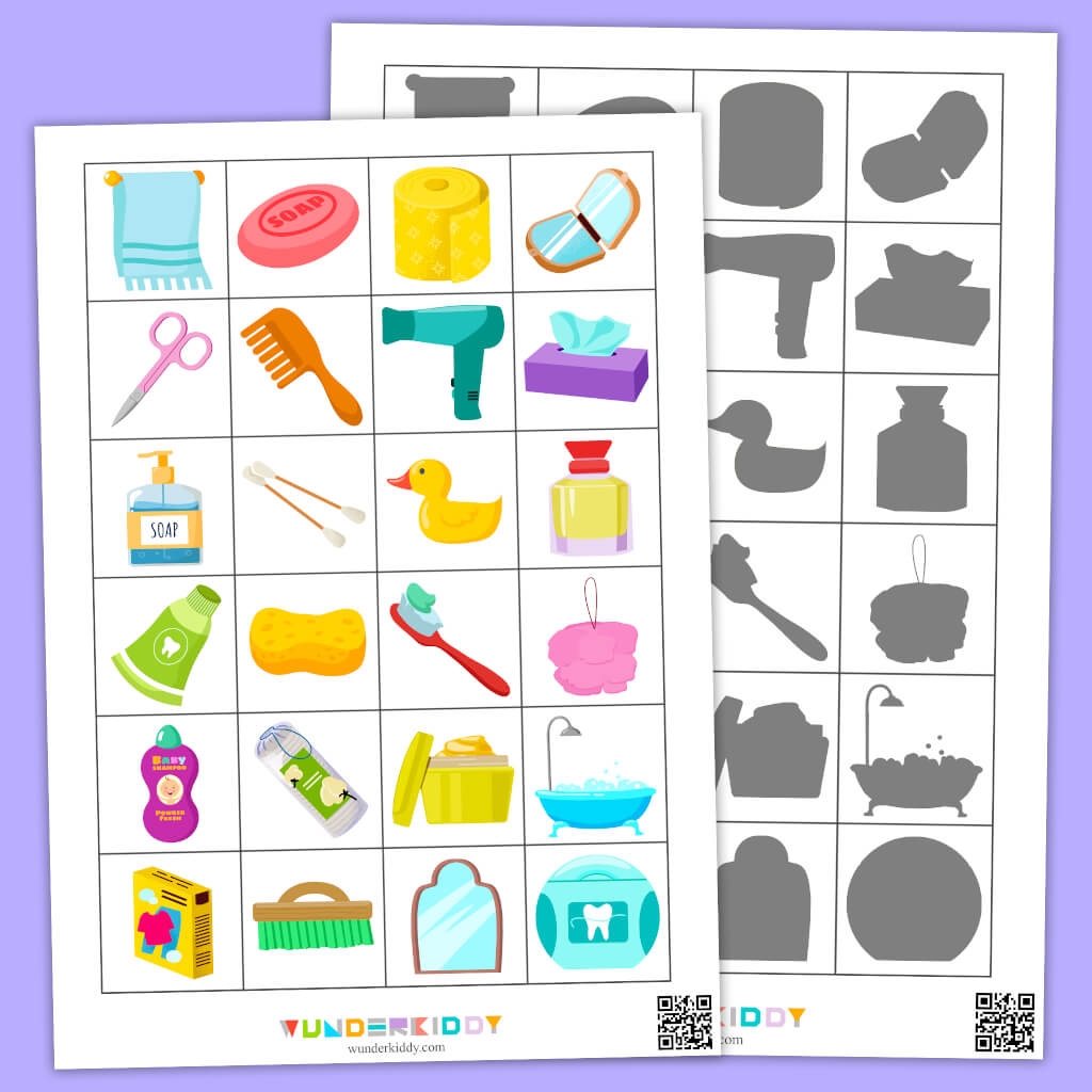 Printable Personal Hygiene Shadows Worksheet For Early Learners Printable Personal Hygiene Shadows Worksheet For Early Learners