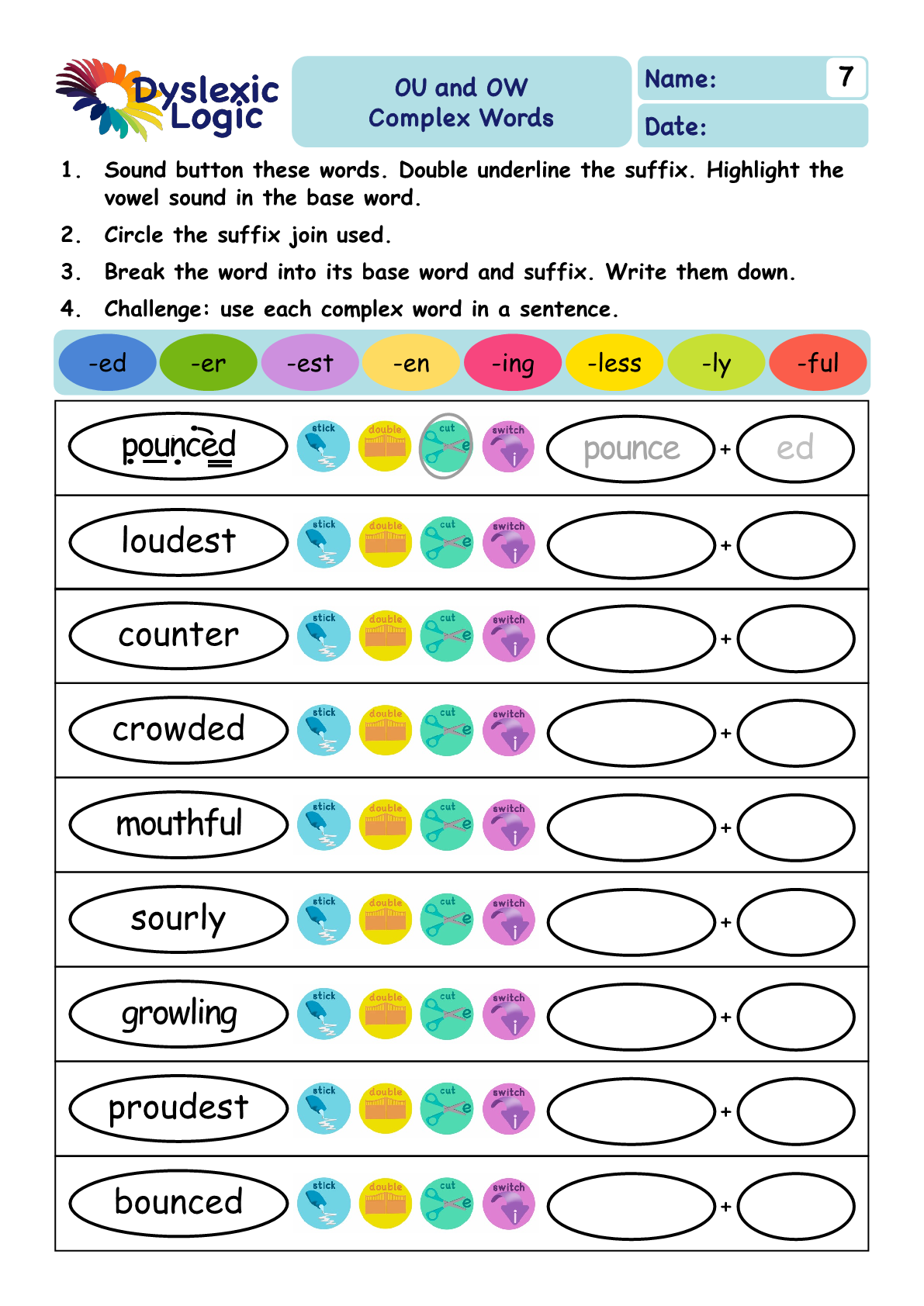 Printable Phonics Support Resources Dyslexic Logic