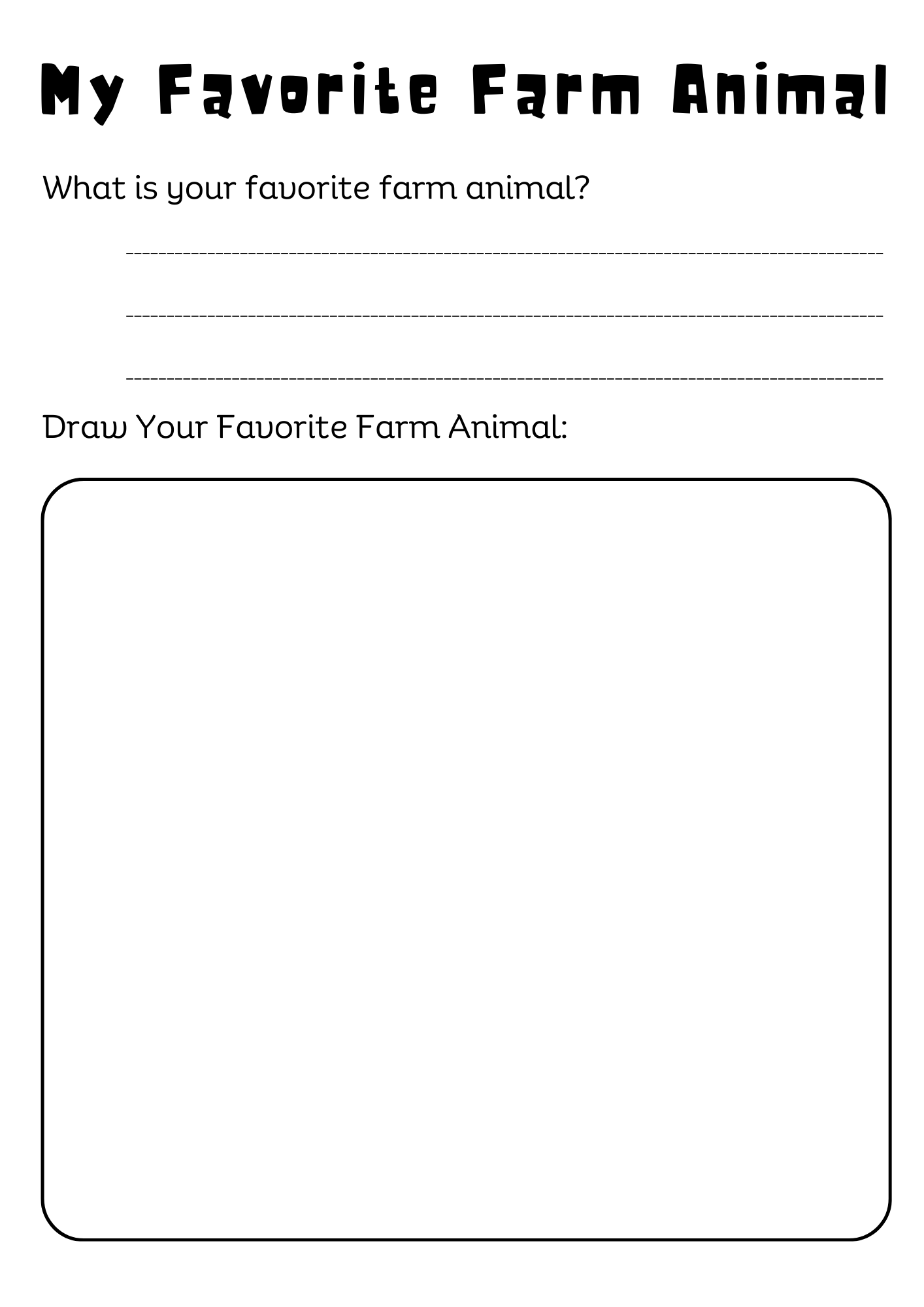 Farm Animals Preschool Printables
