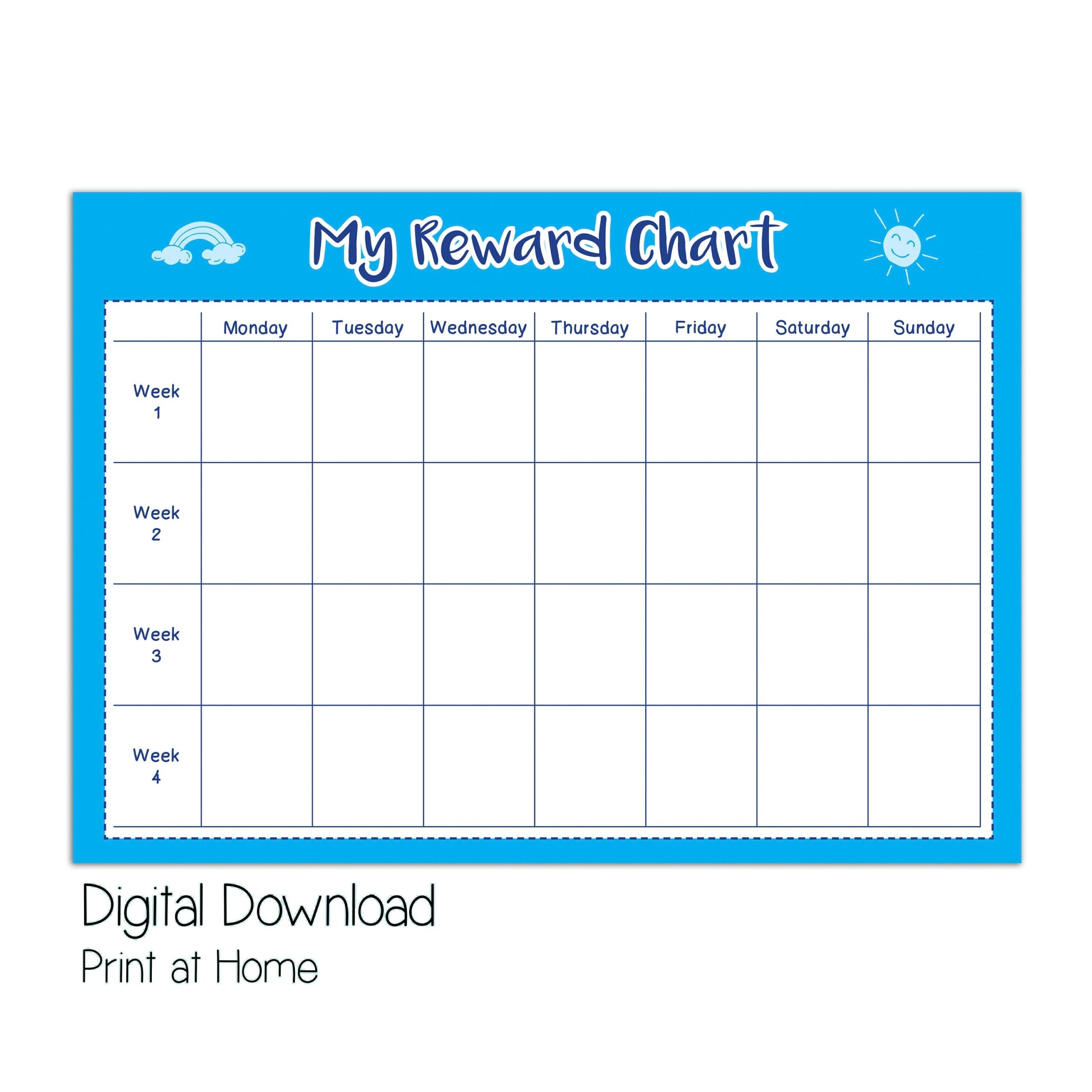 Free Reward Chart Printable Preschool