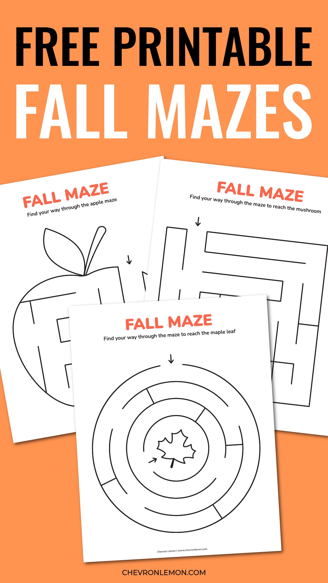Printable Simple Fall Mazes Chevron Lemon Printable Simple Fall Mazes Chevron Lemon