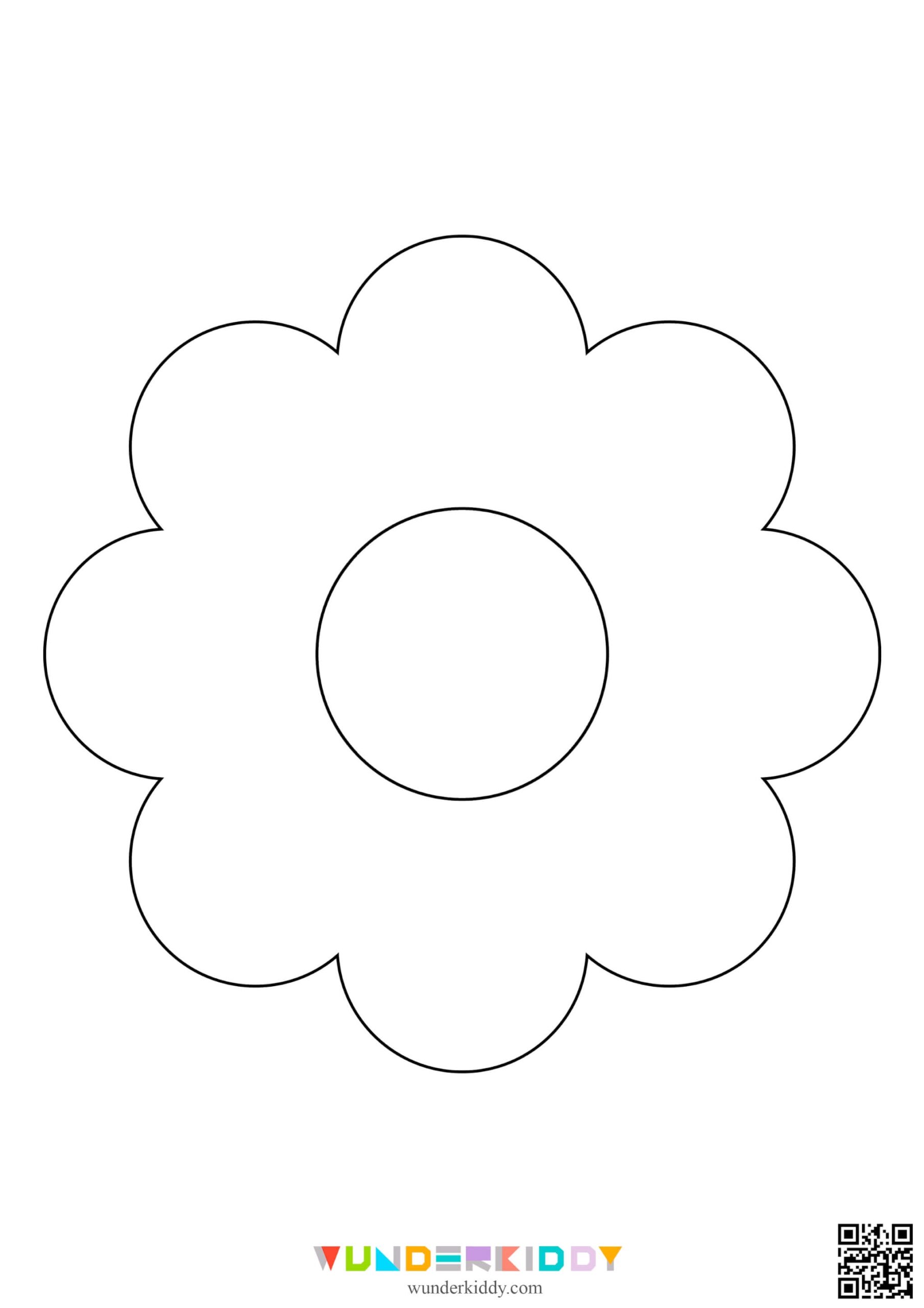 Printable Simple Flower Paper Craft Template For Kids
