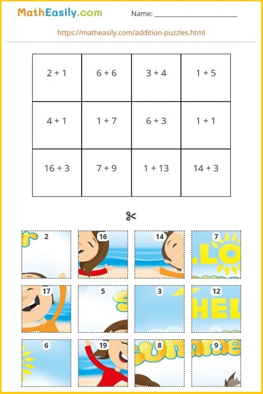 Printable Summer Math Worksheets PDF Free Download