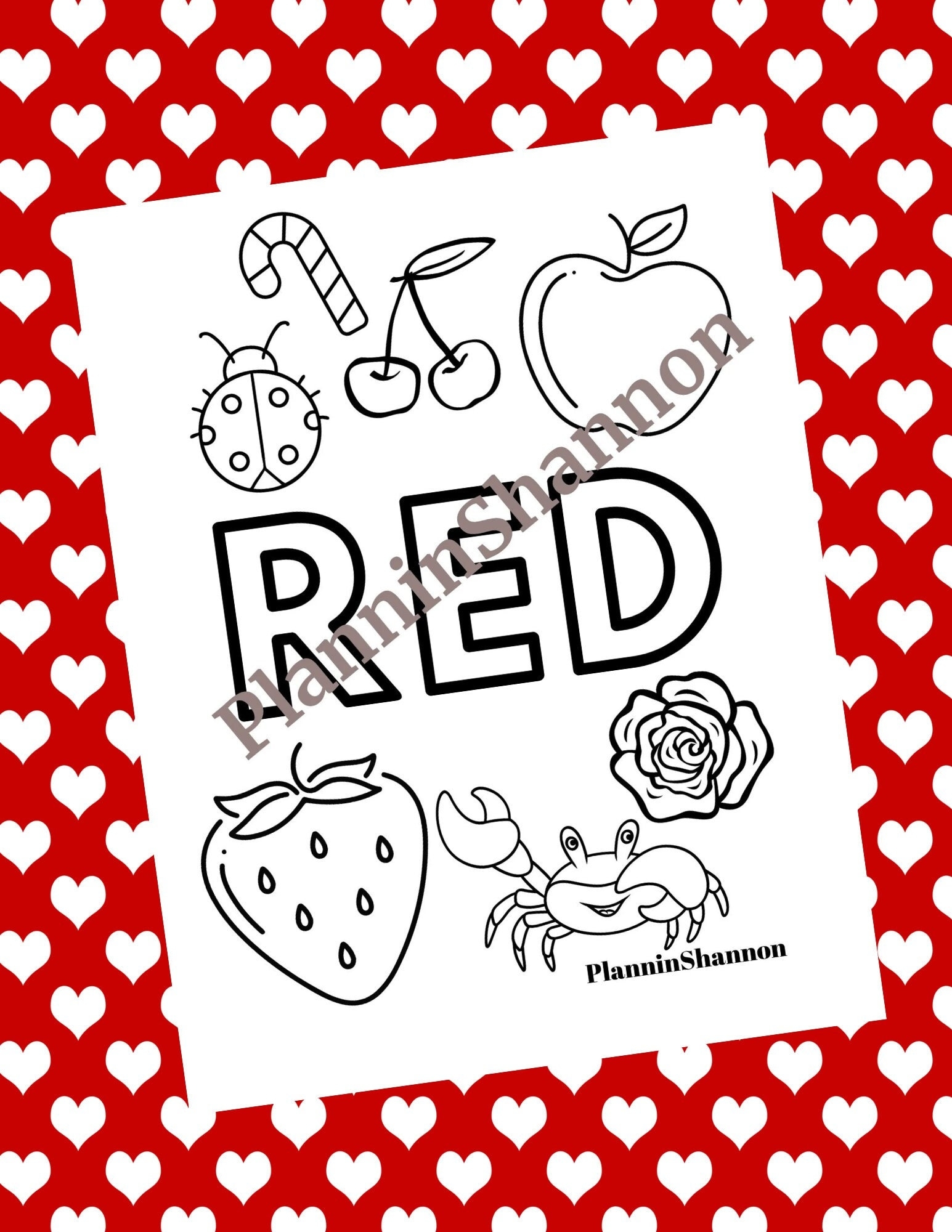 Printable Worksheet For Color Red Etsy Printable Worksheet For Color Red Etsy