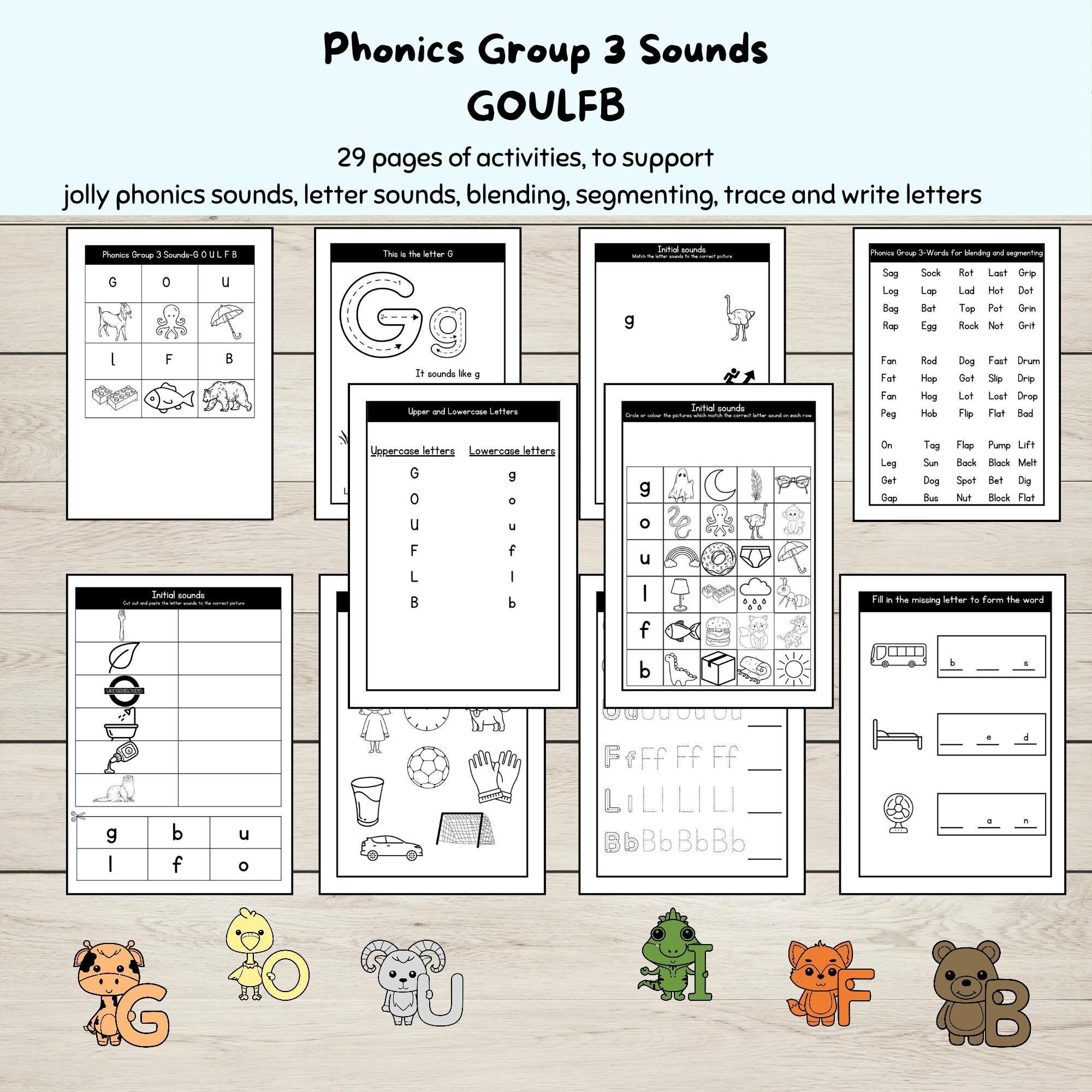 Printable Worksheets For Phonics Group 3 GOULFB CVC Words Beginning Sounds Inspired Jolly Phonics Activities PDF Preschool Etsy