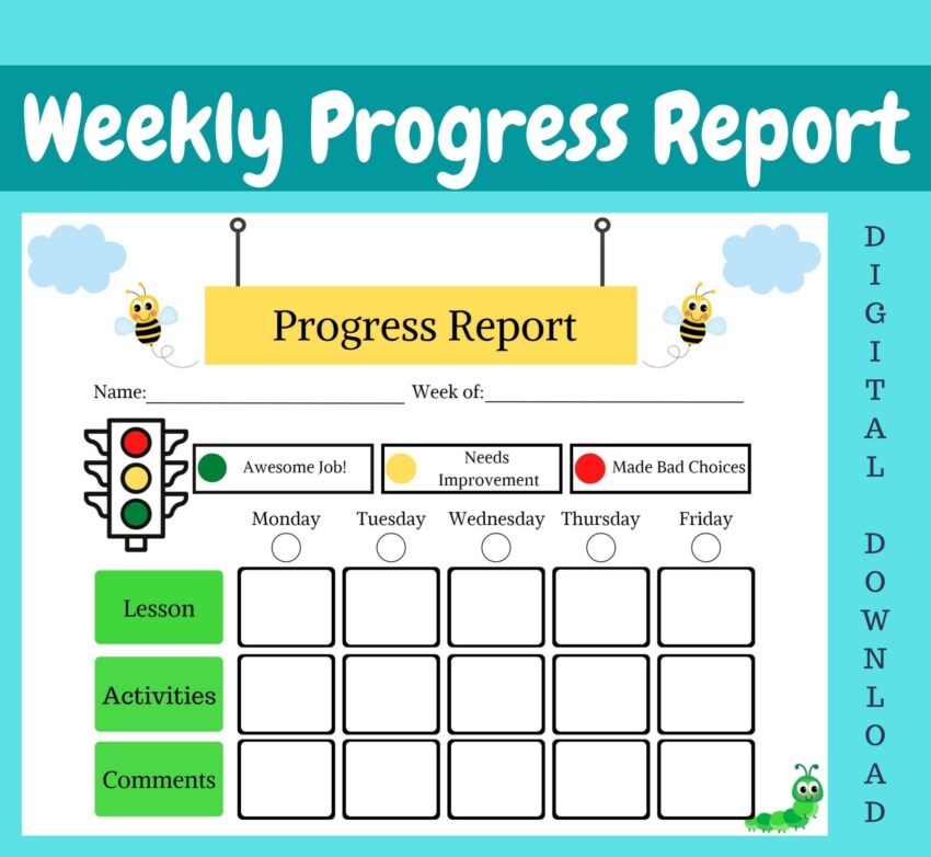 Progress Report Preschool Progress Report Daycare Behavior Chart Daycare Printable Form Daycare Progress Report Report For Parents Etsy