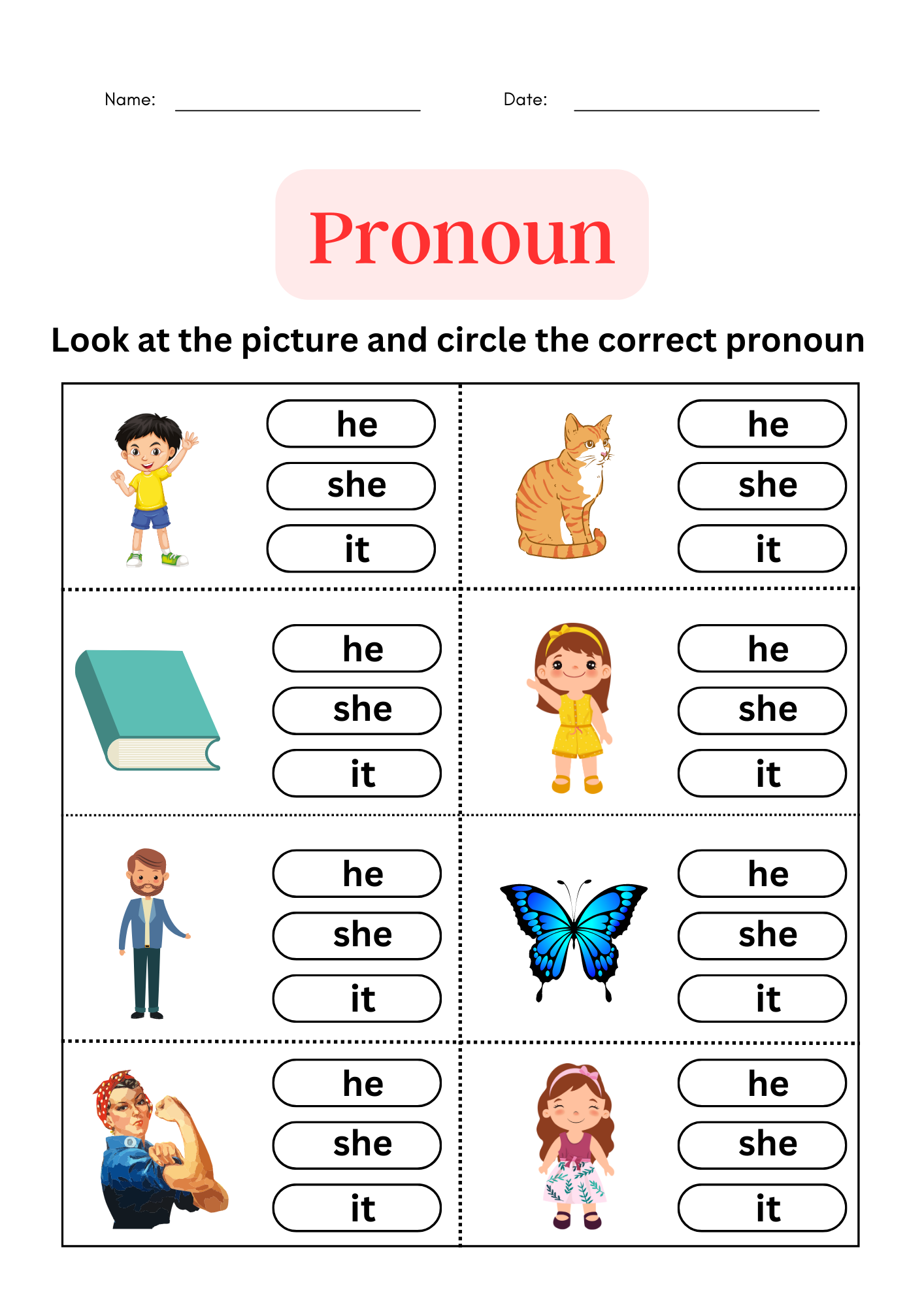 Pronoun Worksheets For Grade 1 2 3 Made By Teachers Pronoun Worksheets For Grade 1 2 3 Made By Teachers
