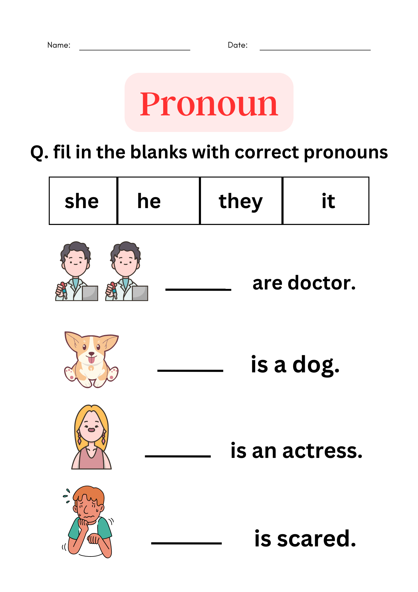 Pronoun Worksheets For Grade 1 2 3 Made By Teachers