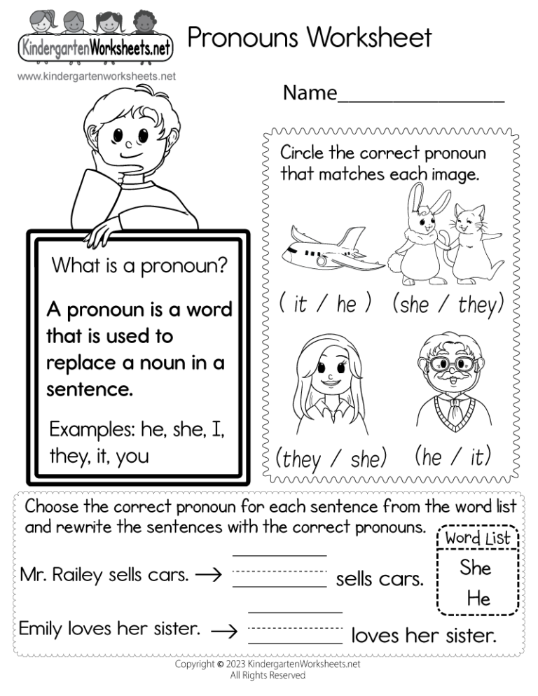 Pronouns Worksheet Free Printable Digital U0026 PDF