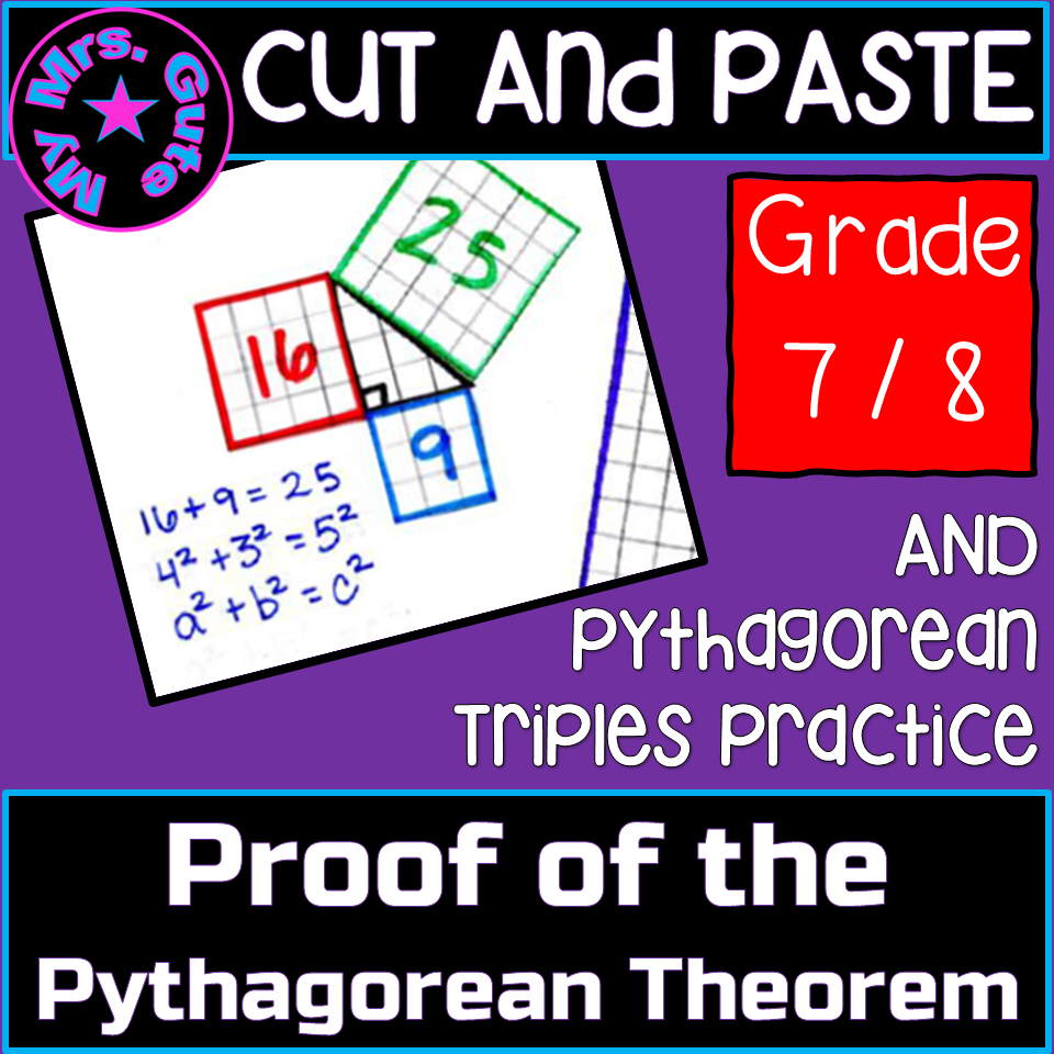 Proof Of Pythagorean Theorem Math Cut U0026 Paste Activity Made By Proof Of Pythagorean Theorem Math Cut U0026 Paste Activity Made By