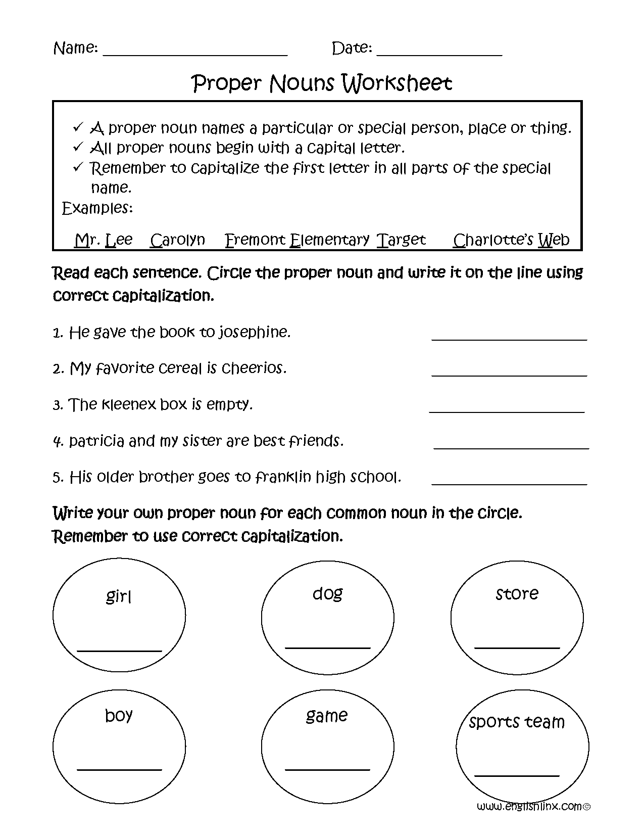 Proper And Common Nouns Worksheets Proper Nouns Worksheet Proper And Common Nouns Worksheets Proper Nouns Worksheet