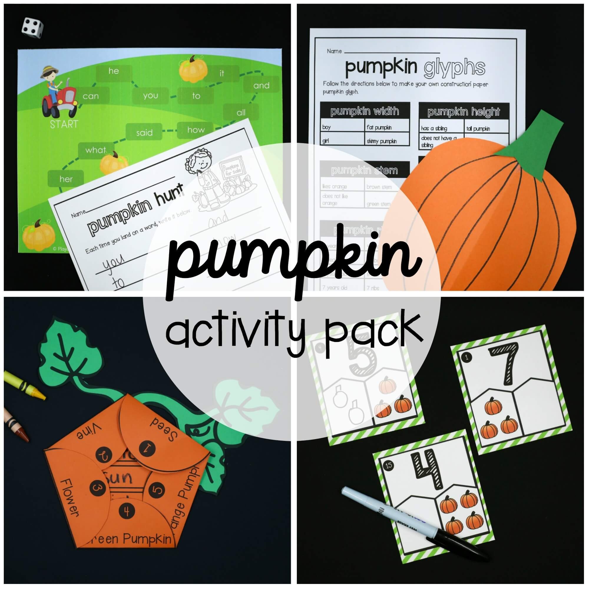 Pumpkin Activity Pack First Grade The Stem Laboratory