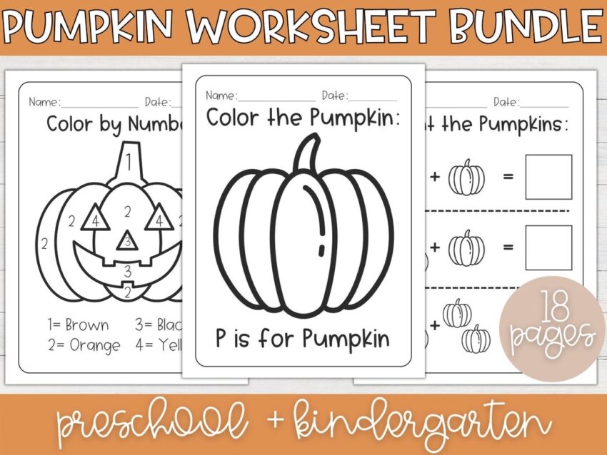 Pumpkin Worksheets Fall Worksheets Homeschool Preschool Kindergarten Printable Halloween Preschool Worksheets Homeschool Worksheets Etsy