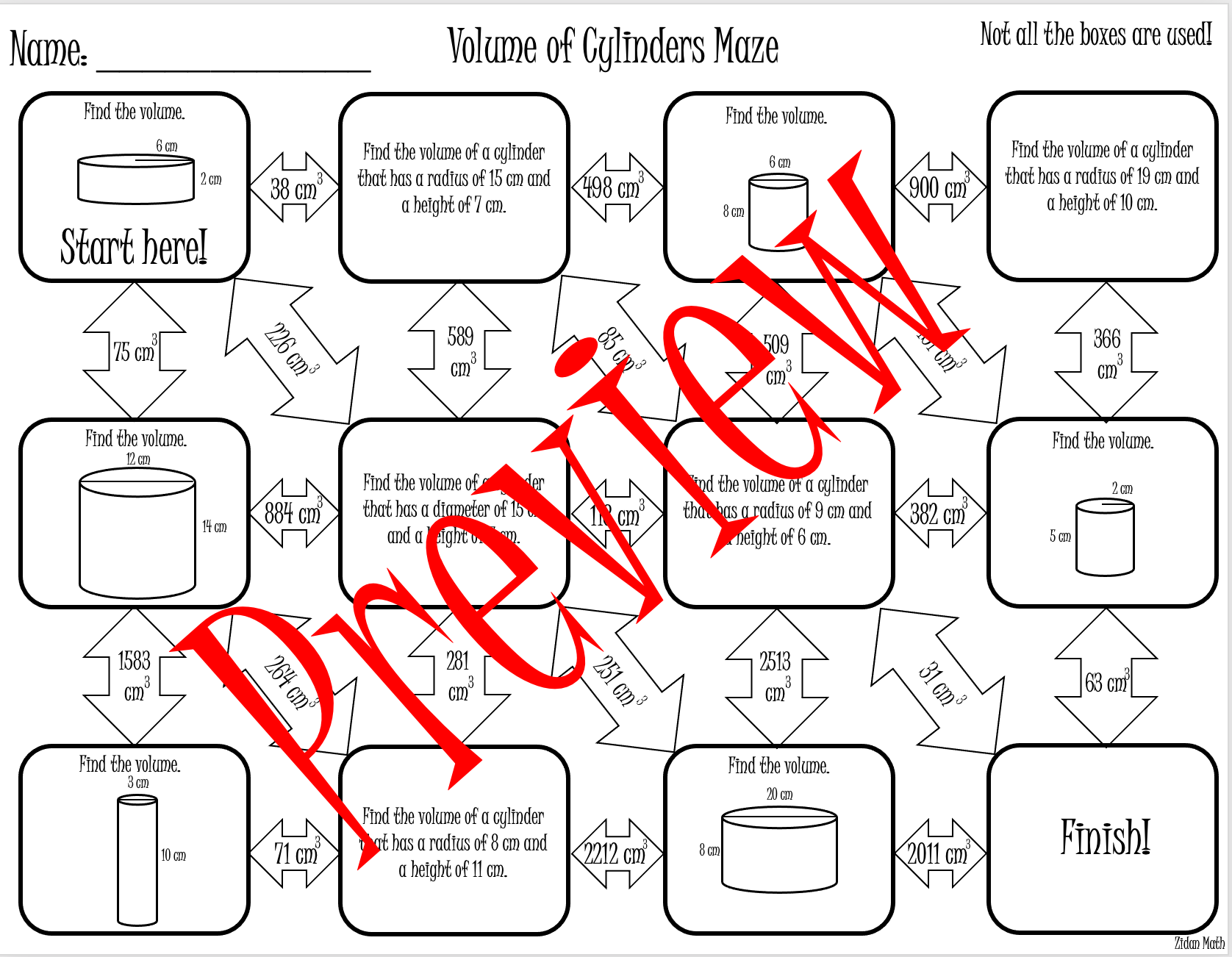 Volume Maze Worksheet Volume Maze Worksheet