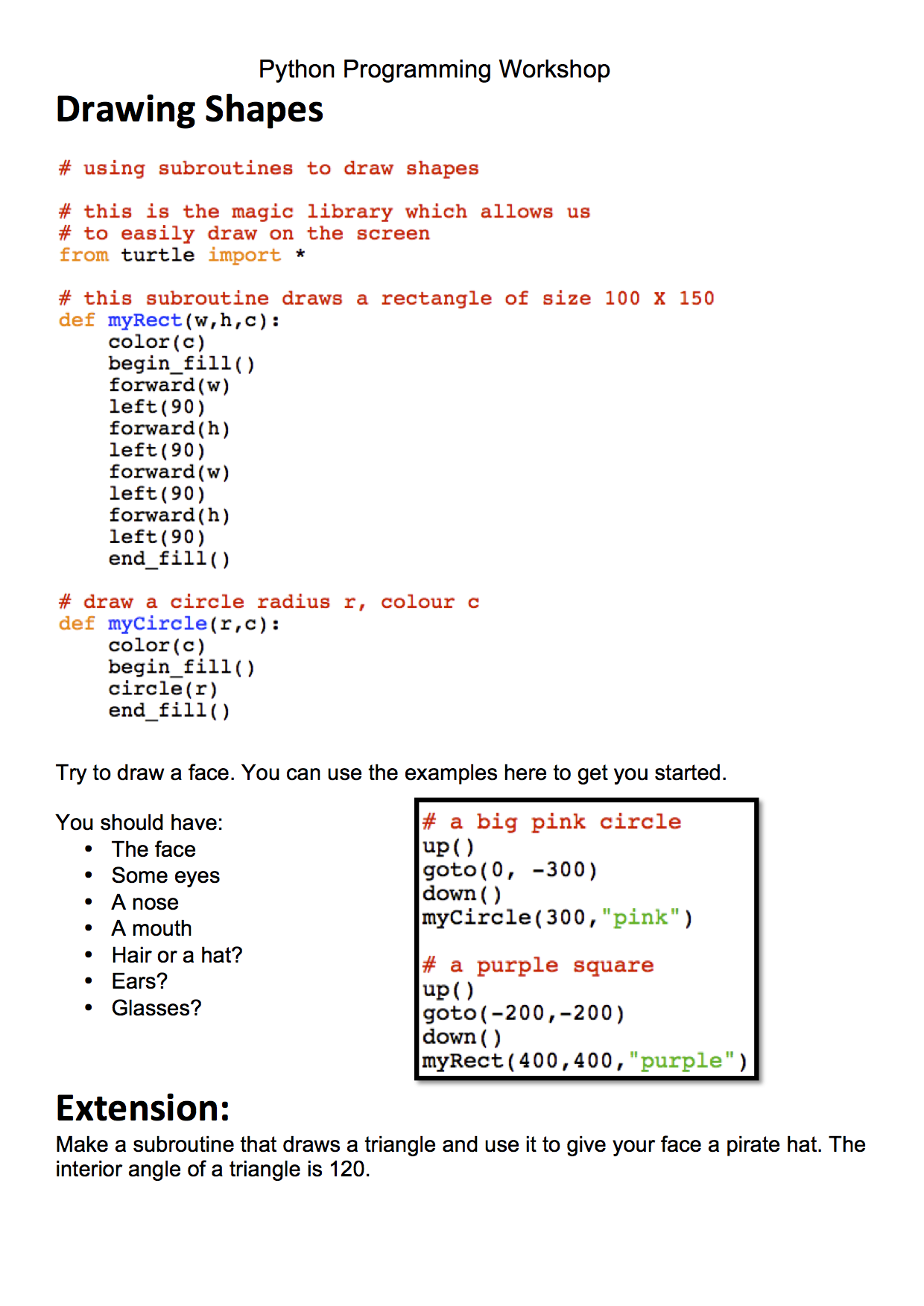 Python Workshop Worksheets Library
