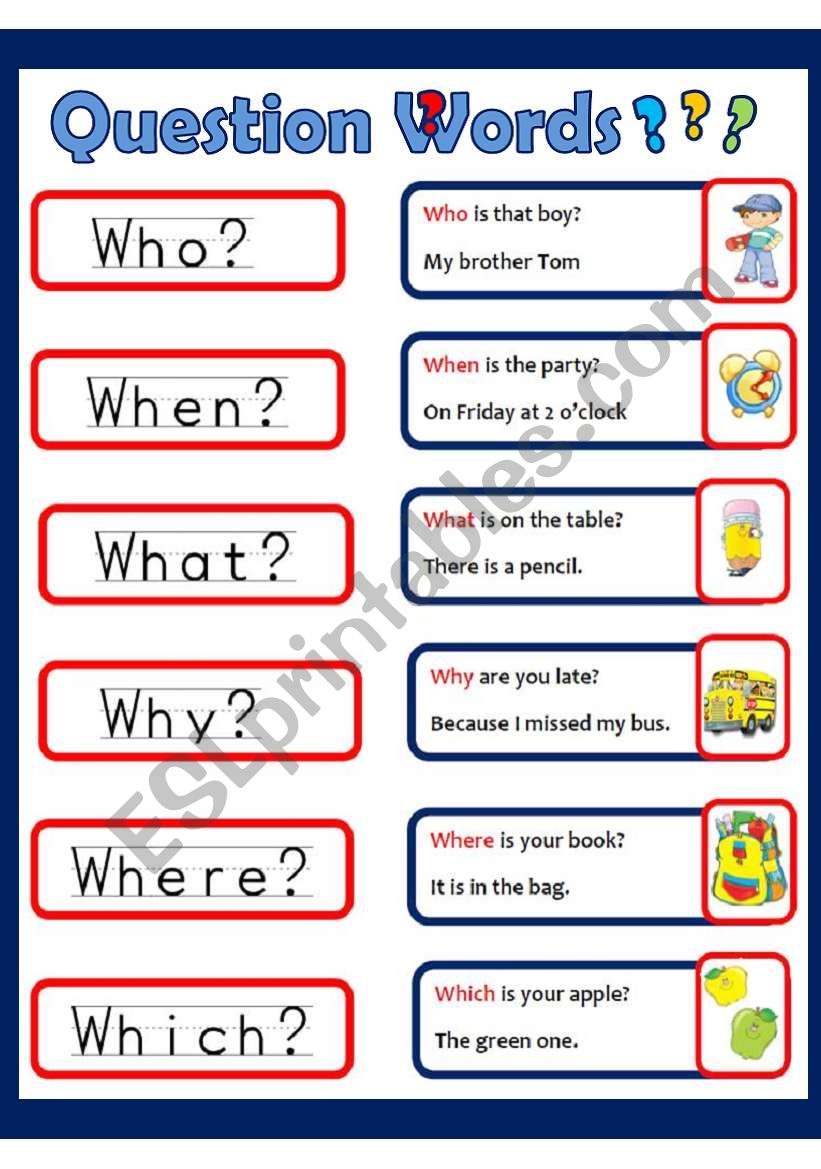 Question Words ESL Worksheet By Victoria Ladybug Worksheets Library Question Words ESL Worksheet By Victoria Ladybug Worksheets Library