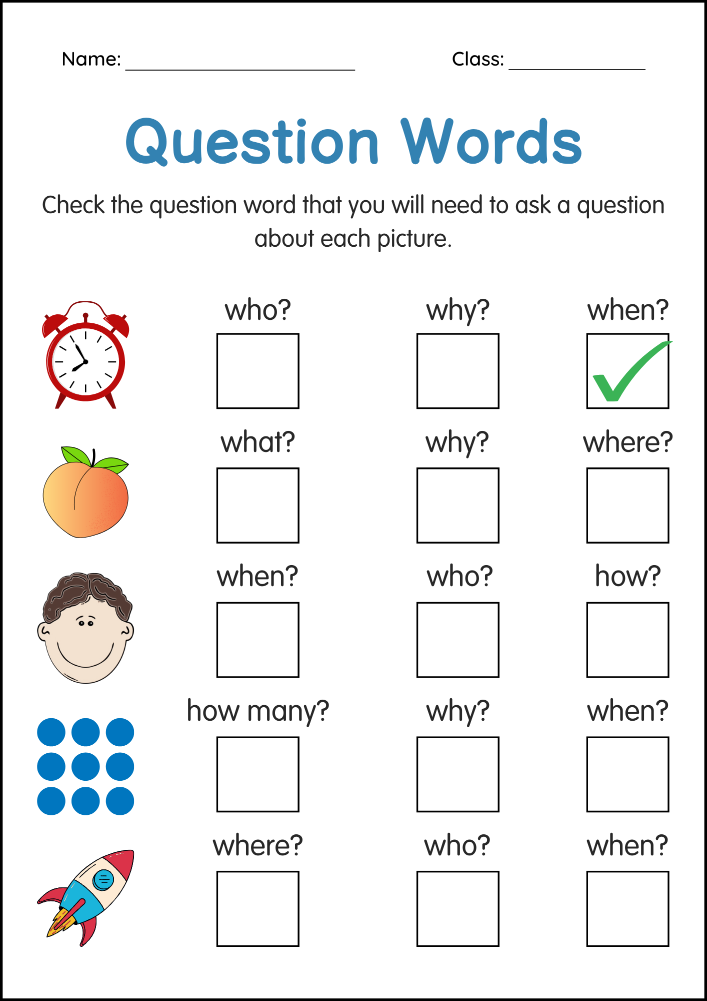 Question Words Worksheets With Answers 2nd Grade Writing 