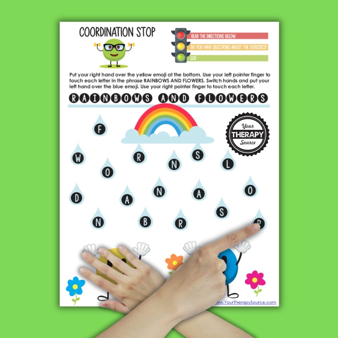 Rainbow Activity Free Printable Crossing Midline Your Therapy Source Rainbow Activity Free Printable Crossing Midline Your Therapy Source